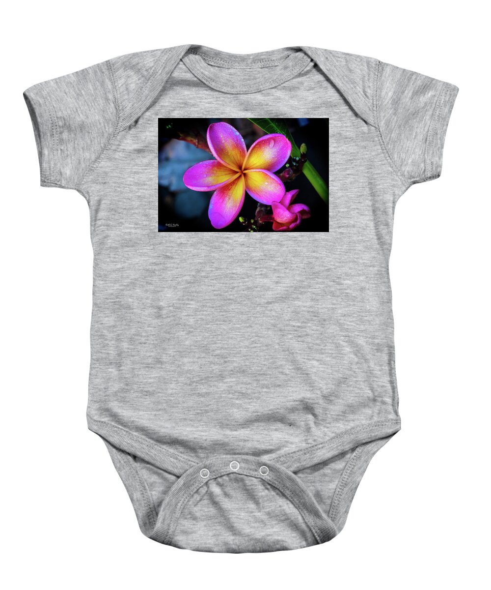 Flower Baby Onesie featuring the photograph Darwin Sunset Frangipani by Keith Hawley