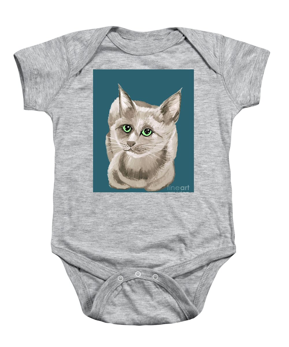 Pet Portrait Baby Onesie featuring the painting Date With Paint Sept 18 2 by Ania Milo