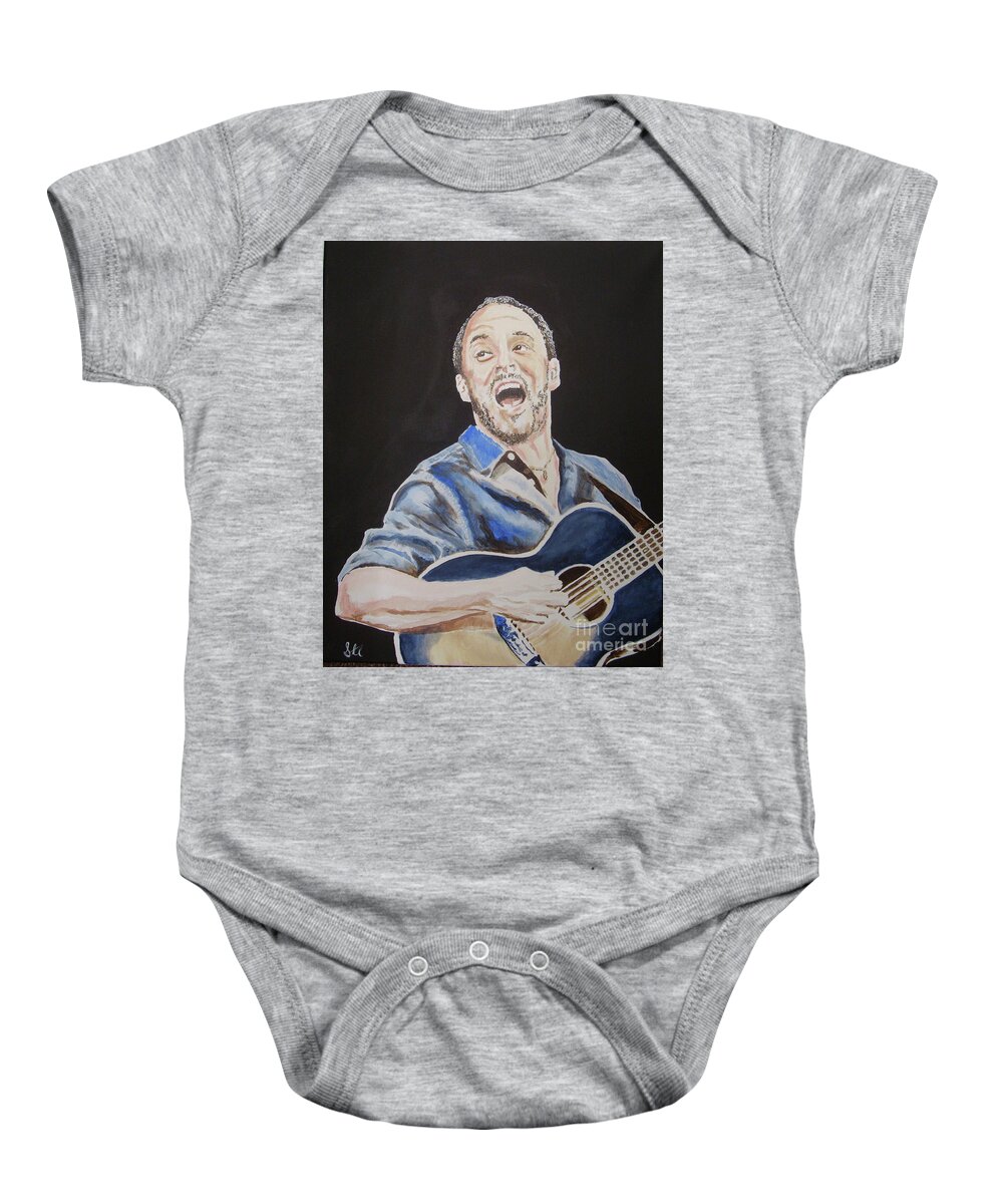 Dave Mathews Baby Onesie featuring the painting Dave Mathews by Stuart Engel