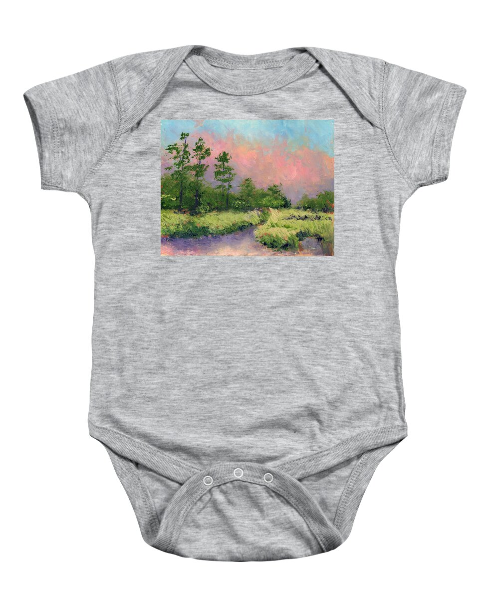 Florida Baby Onesie featuring the painting Daytona Pines by Diane Martens