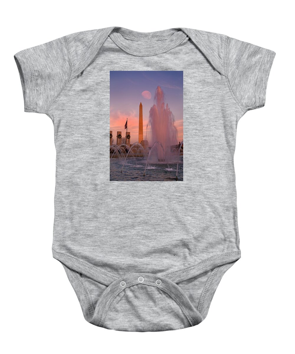 Washington Baby Onesie featuring the photograph DC Sunset by Betsy Knapp