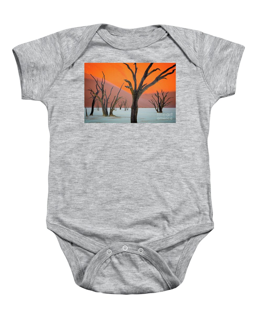 Africa Baby Onesie featuring the photograph Deadvlei Lines by Inge Johnsson