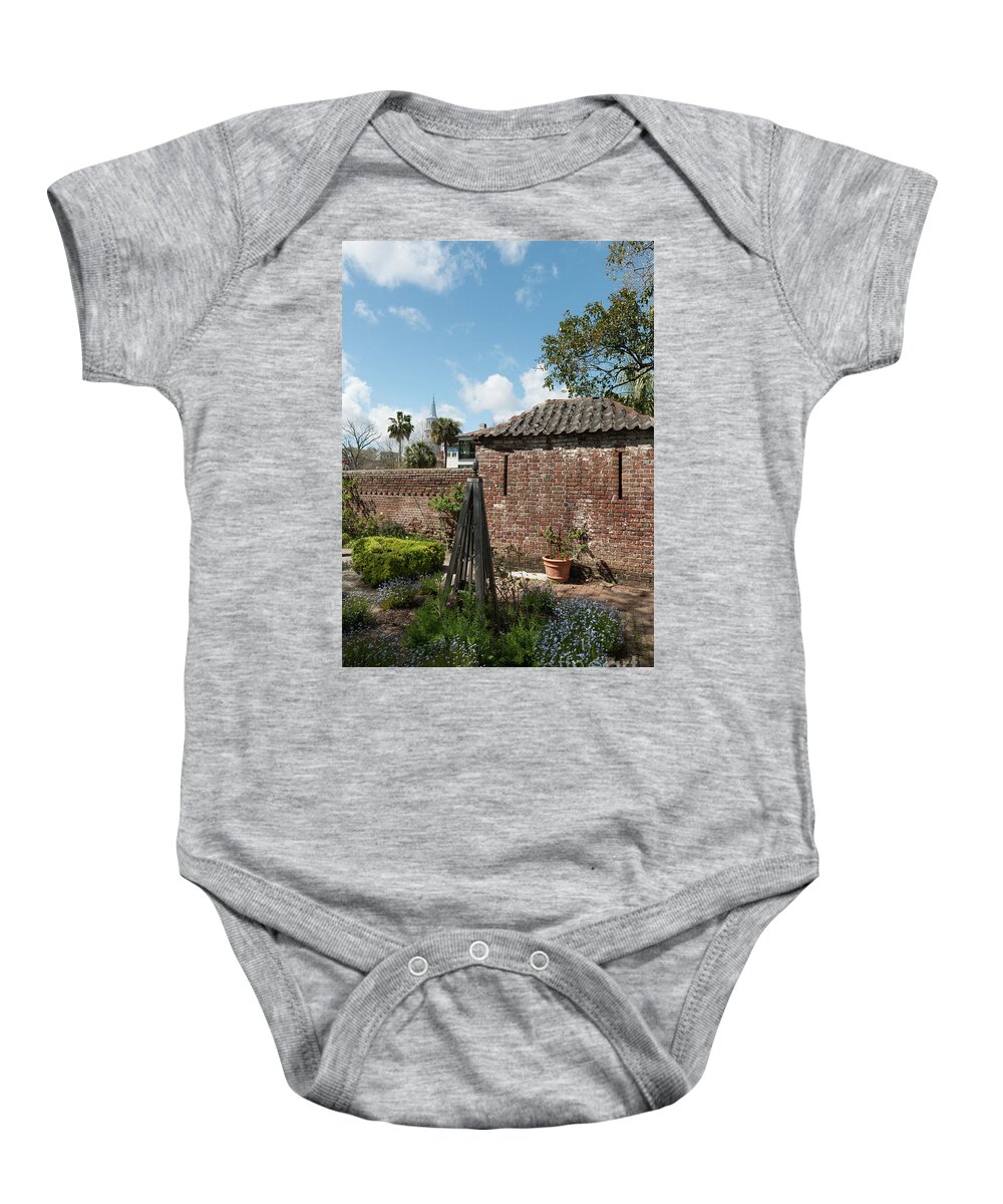 Heyward Washington House Baby Onesie featuring the photograph Declaration of Independence Signer Garden by Dale Powell