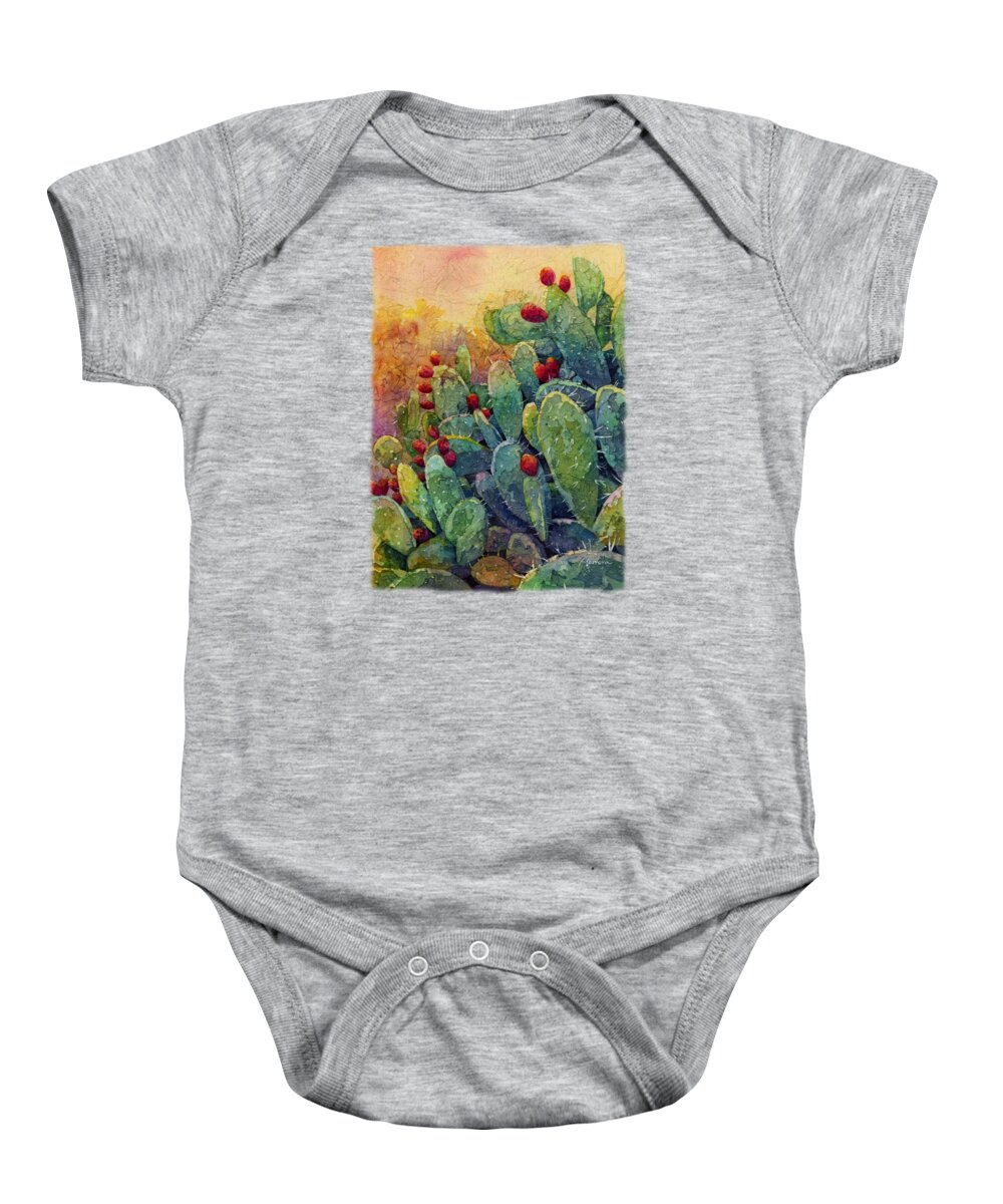 Cactus Baby Onesie featuring the painting Desert Gems 2 by Hailey E Herrera