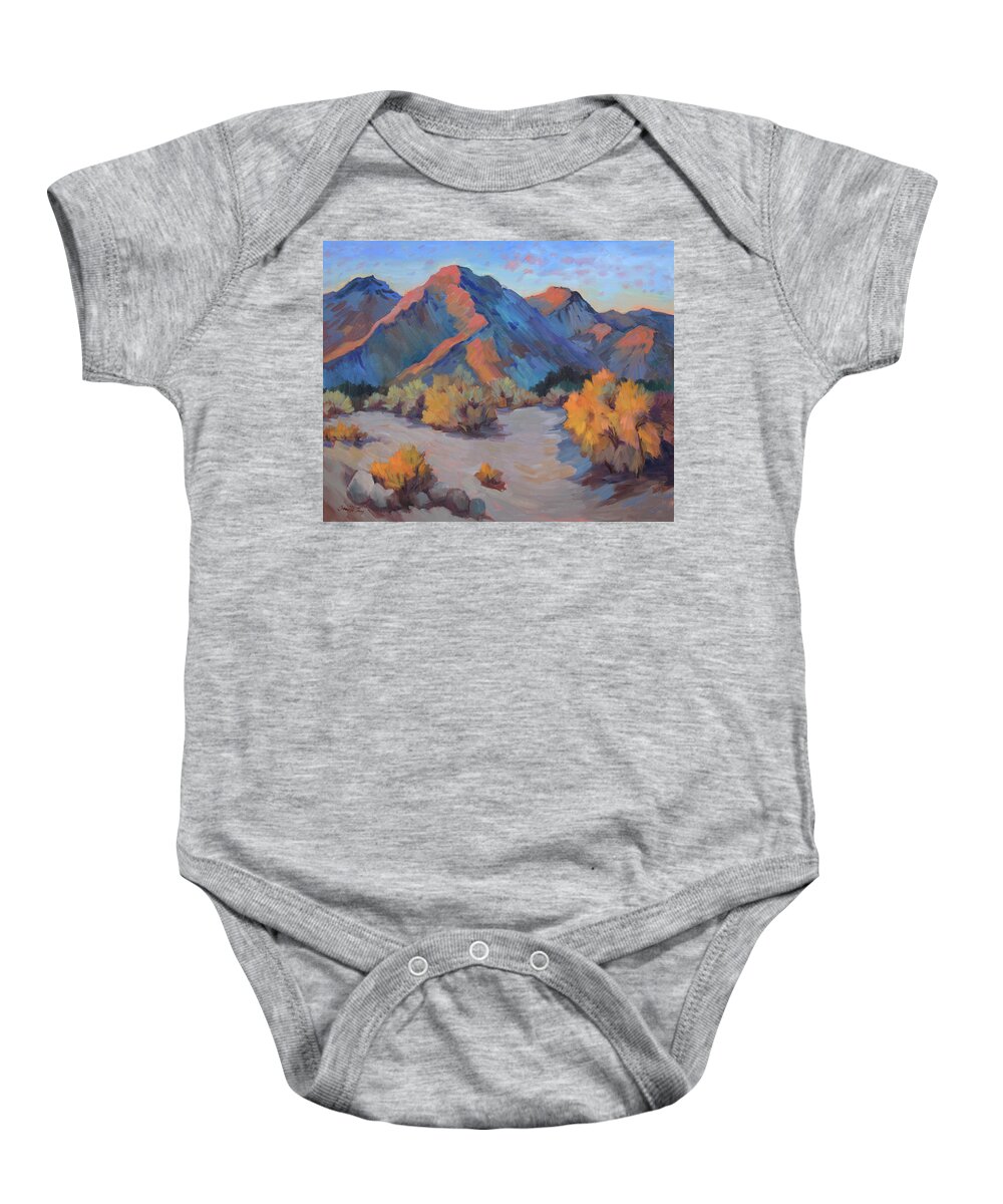 Light Baby Onesie featuring the painting Desert Light by Diane McClary