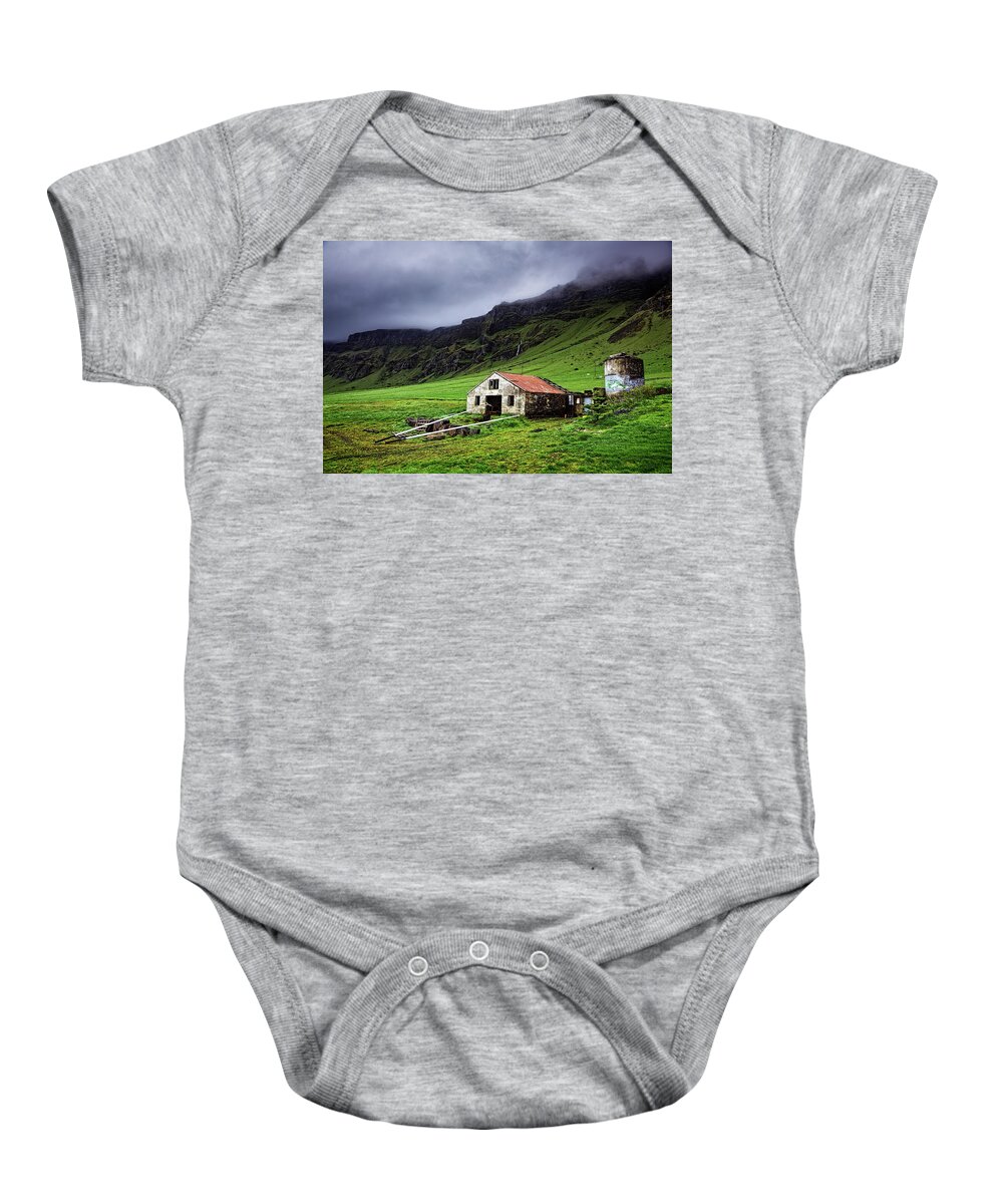Abandoned Baby Onesie featuring the photograph Deserted Barn in Iceland by Ian Good