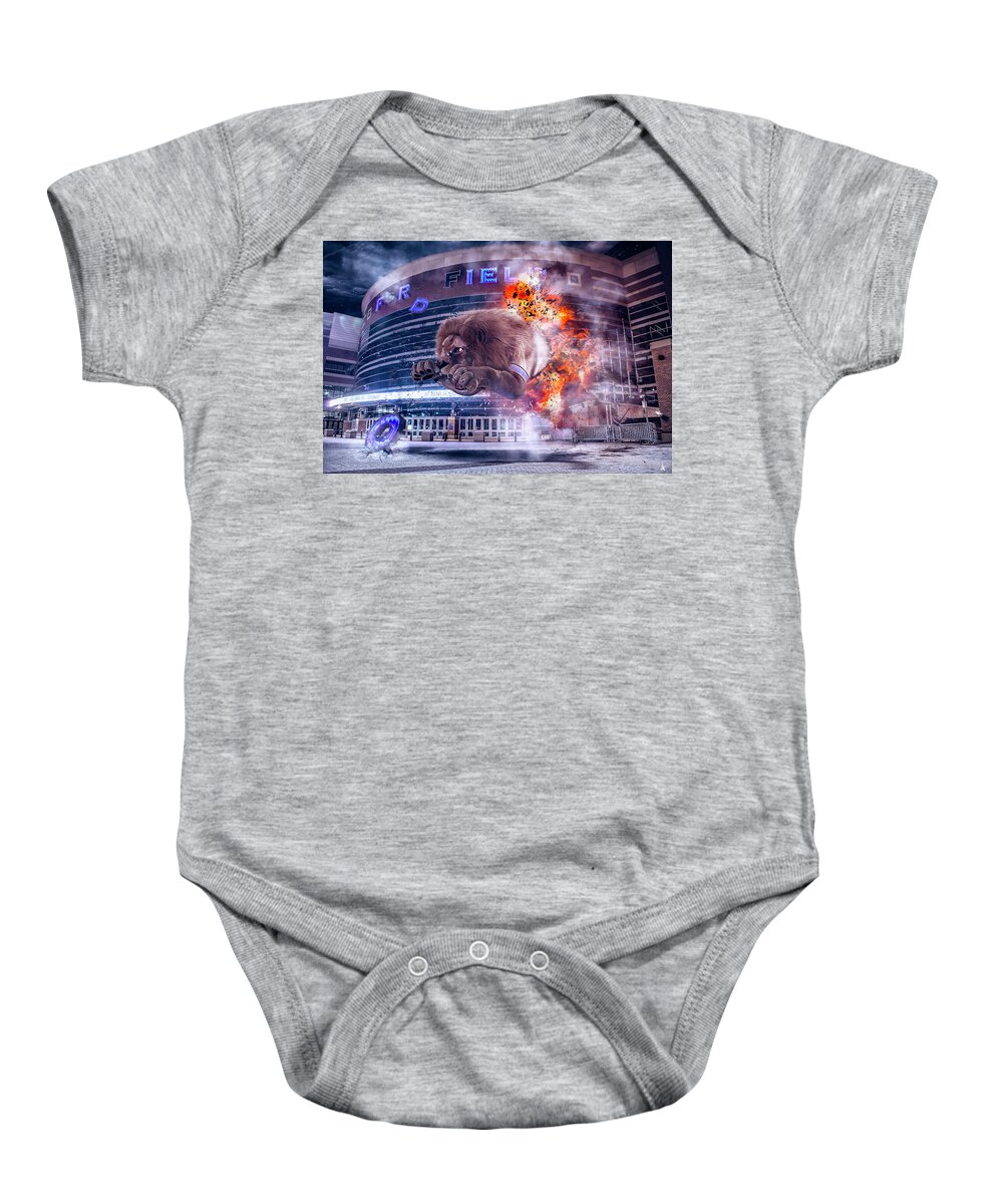 Comerica Park Baby Onesie featuring the photograph Detroit Lions at Ford Field 2 by Nicholas Grunas