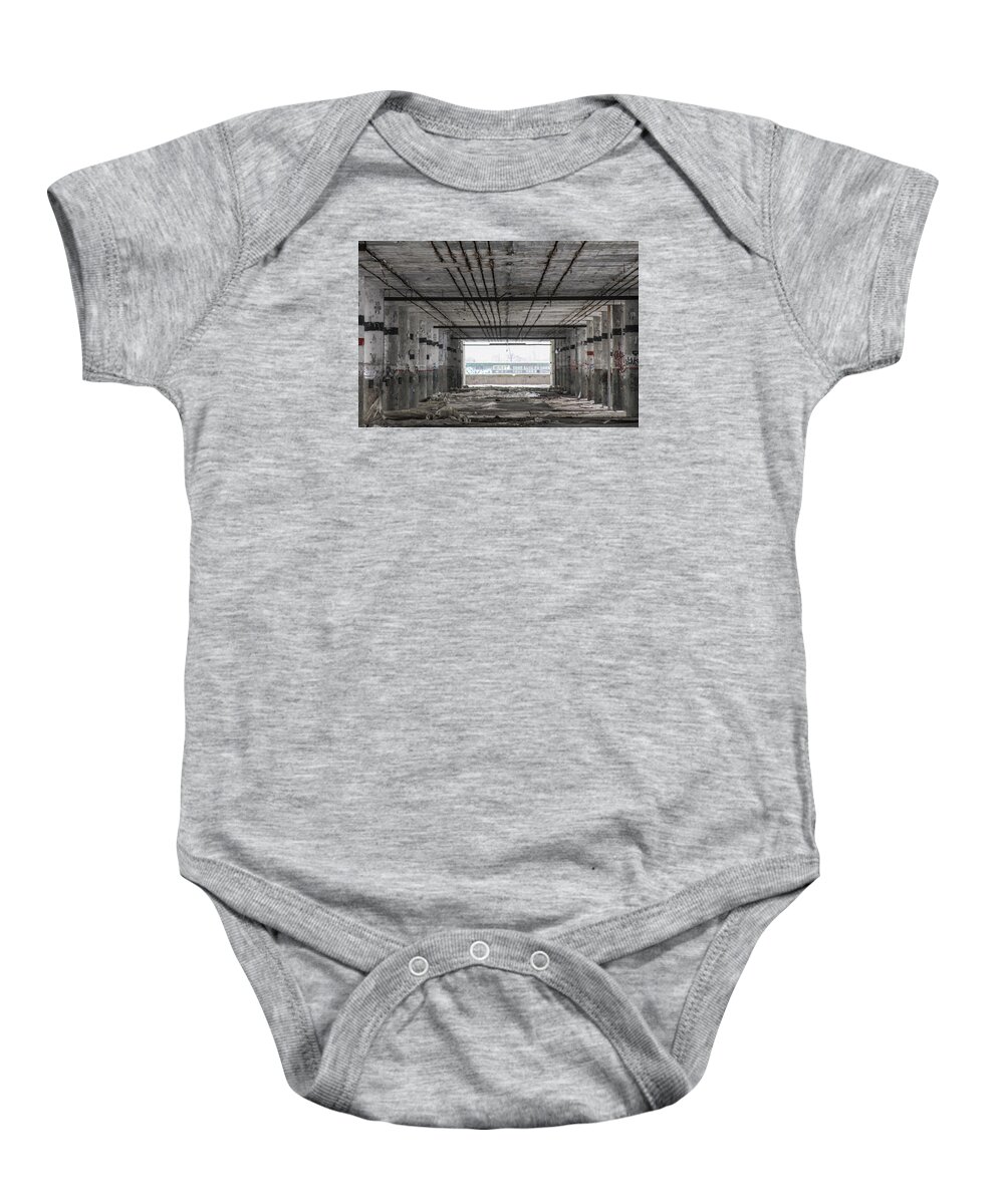 Detroit Baby Onesie featuring the photograph Detroit Packard Plant by John McGraw