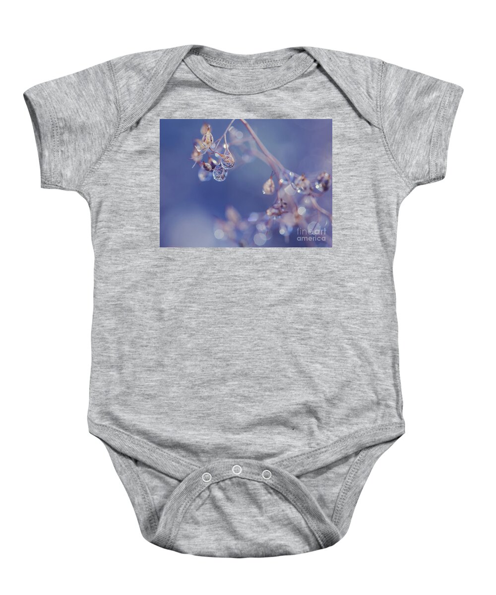 Dew Baby Onesie featuring the photograph Dewdrops by Eva Lechner