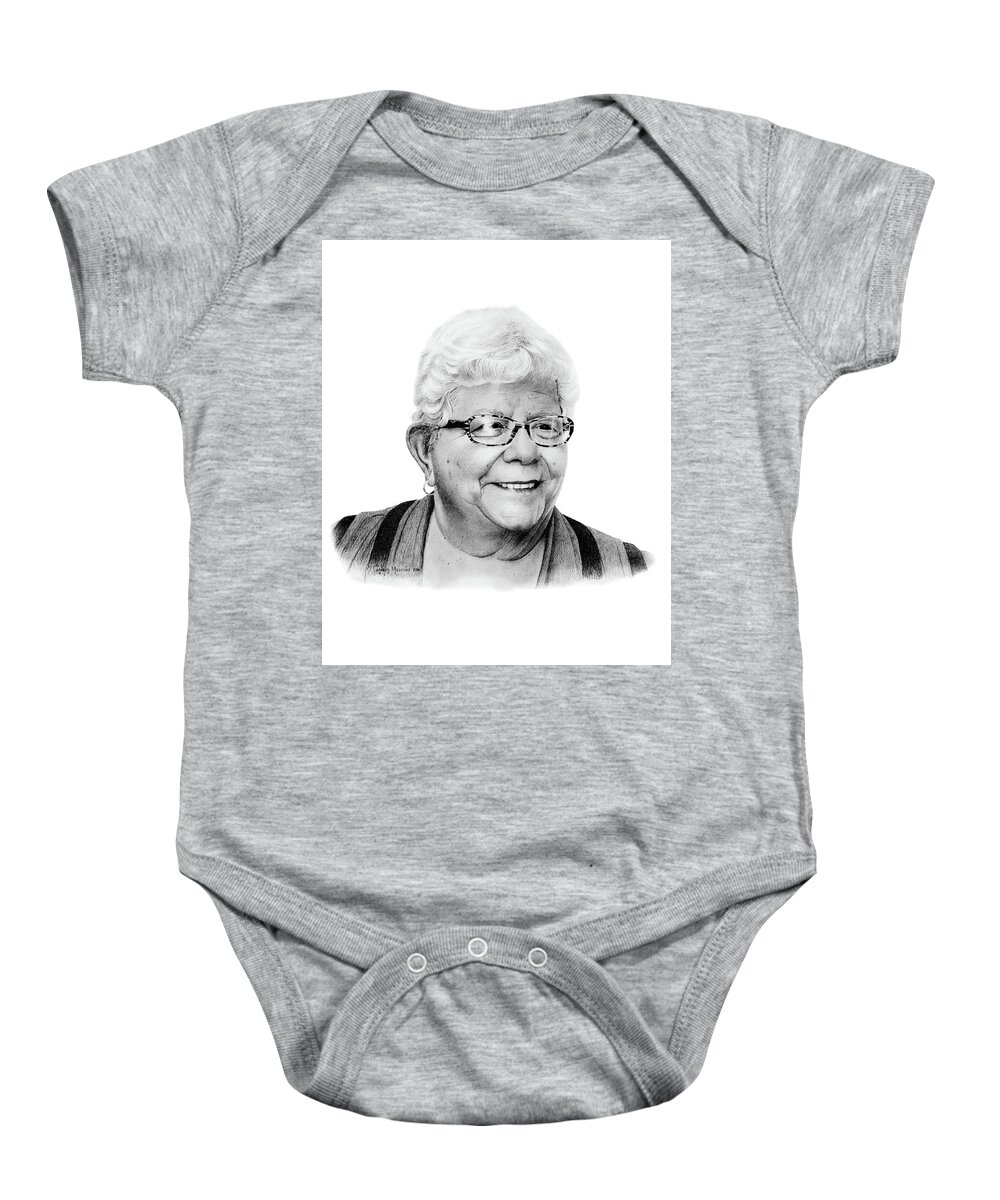 Portrait Baby Onesie featuring the drawing Dianne by Conrad Mieschke