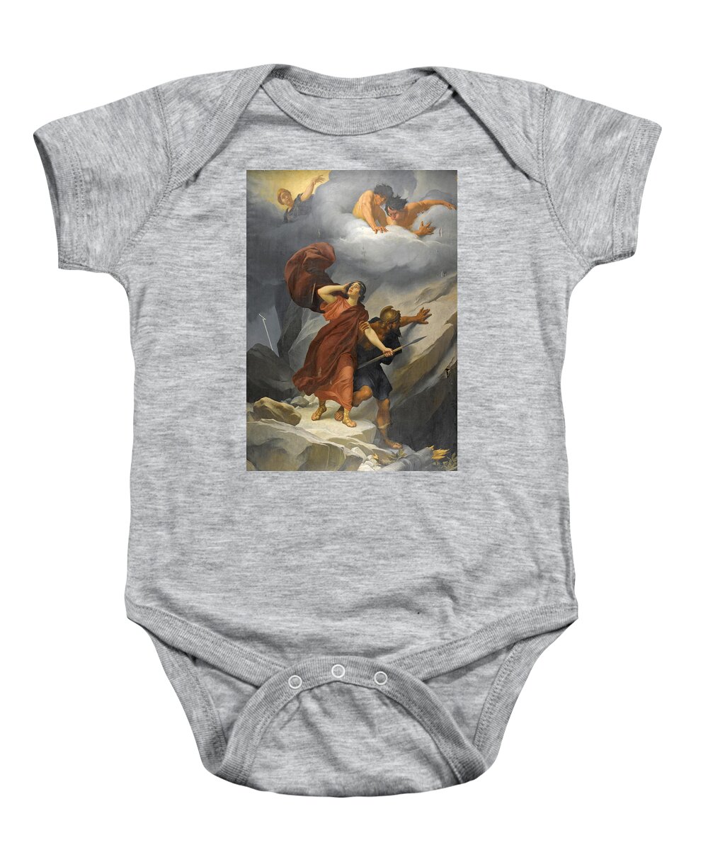 Andreas Groll Baby Onesie featuring the painting Dido and Aeneas by Andreas Groll