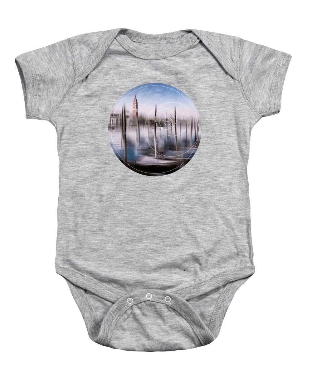 Abstract Baby Onesie featuring the photograph Digital-Art VENICE Grand Canal and St Mark's Campanile by Melanie Viola