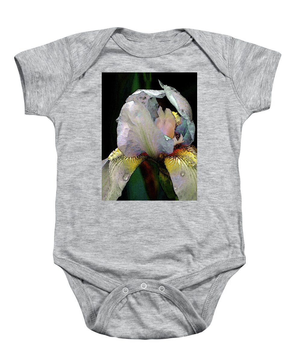 Digital Painting Baby Onesie featuring the photograph Digital Painting White Iris 9932 DP_2 by Steven Ward