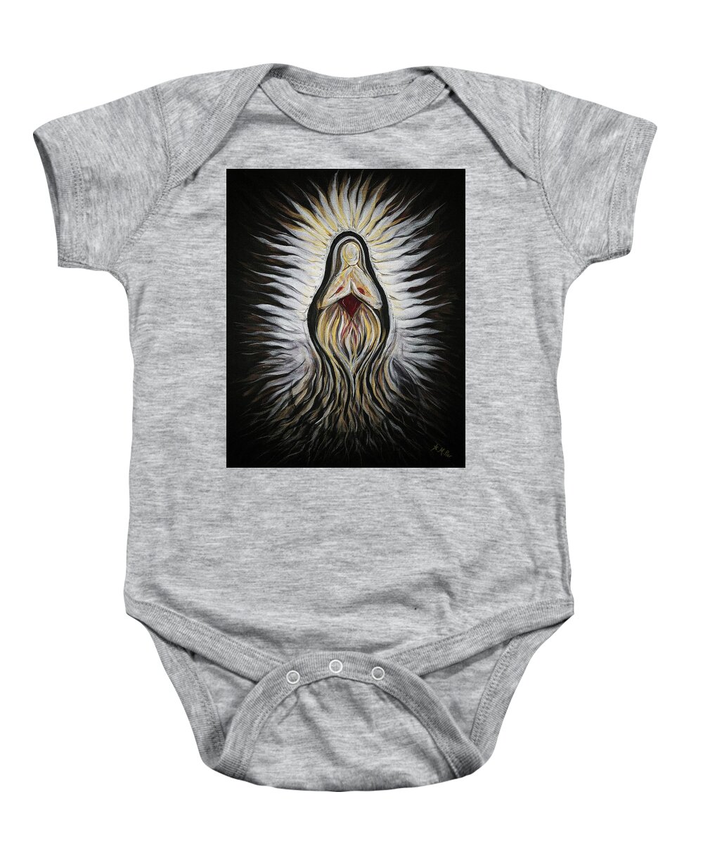 Divine Baby Onesie featuring the painting Divine Mother Milagro by Michelle Pier