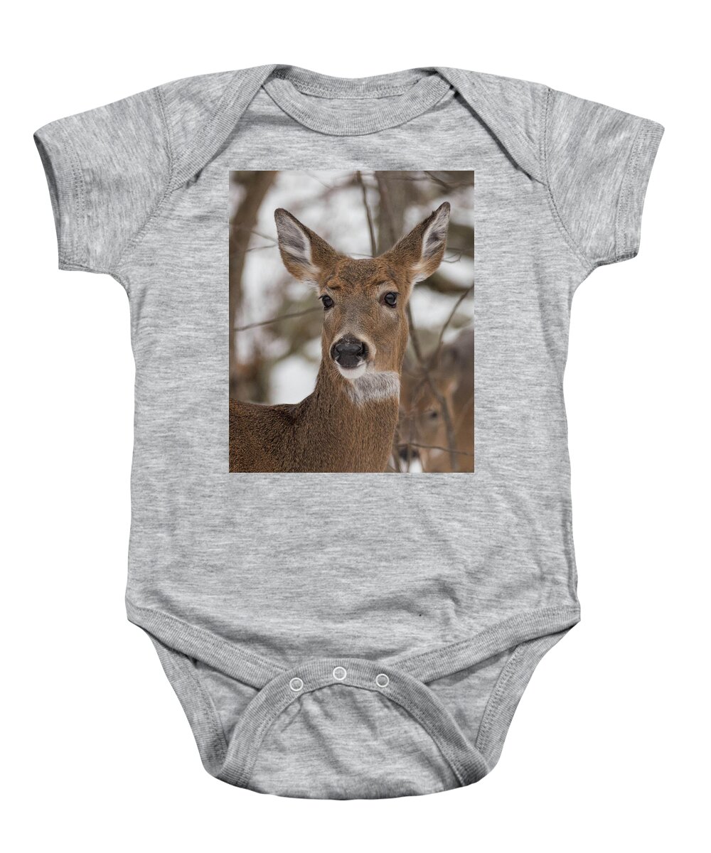 Deer Baby Onesie featuring the photograph Doe a Deer by Jody Partin