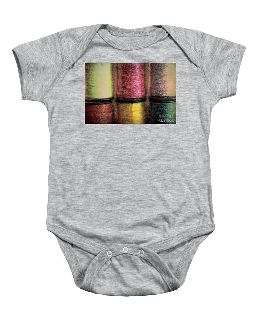 Thread Baby Onesie featuring the photograph Don't Thread On Me by Rene Crystal