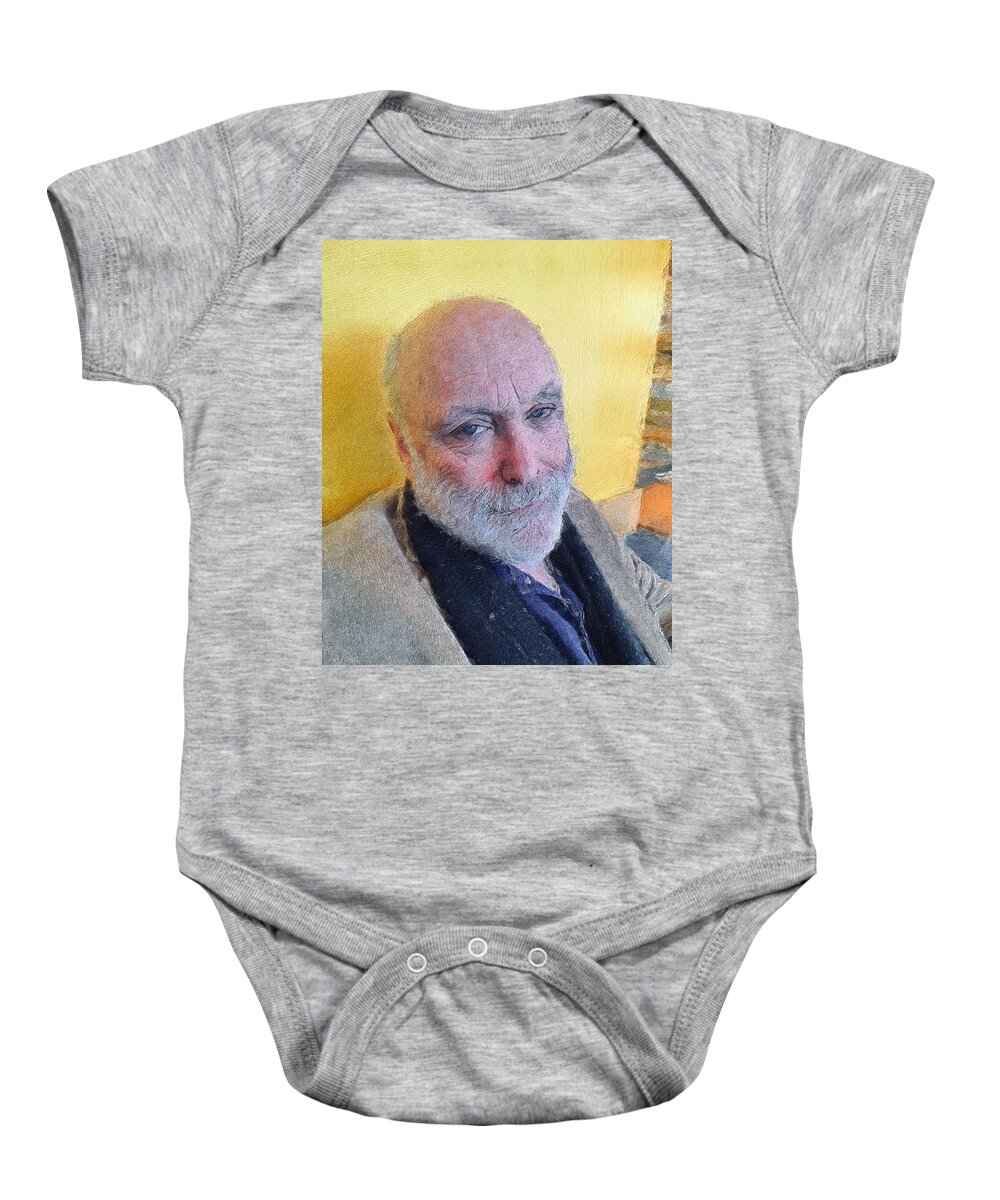Photoshopped Image Baby Onesie featuring the digital art Doug - I'm not that old by Steve Glines