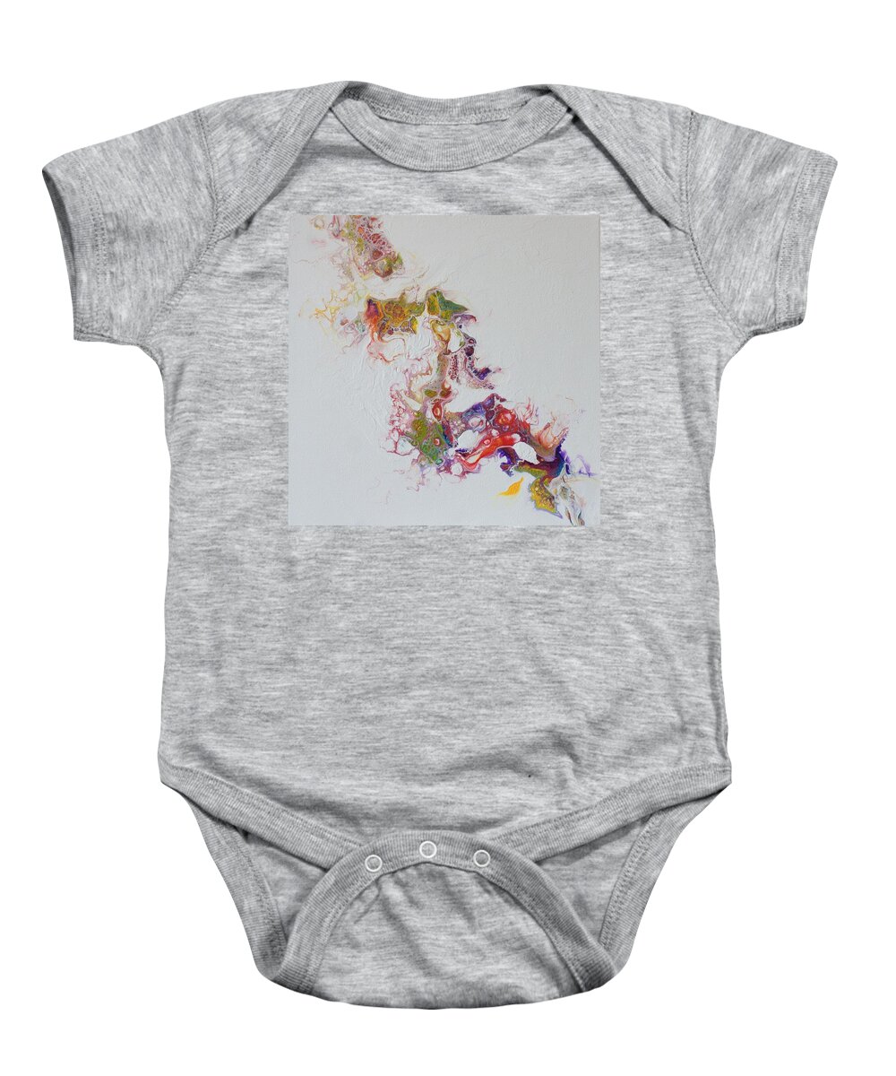 Abstract Baby Onesie featuring the painting Dragon Breath I by Jo Smoley