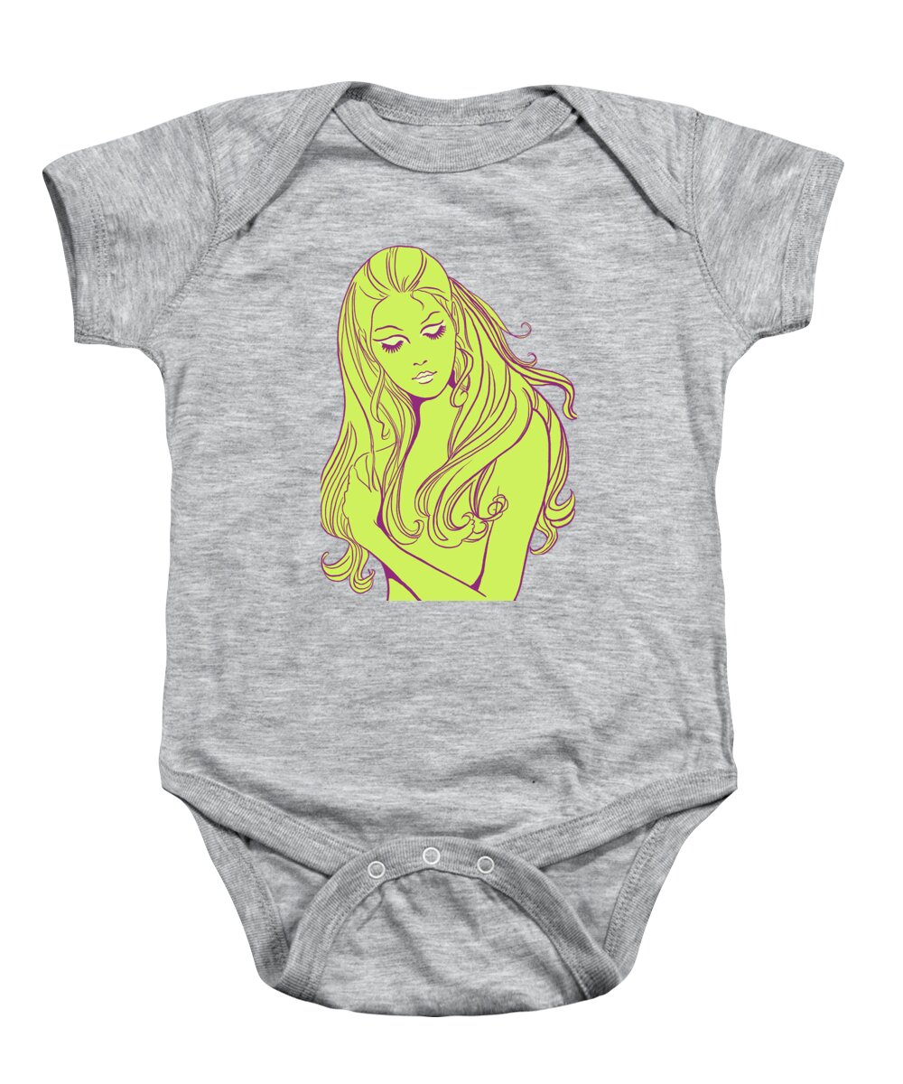  Woman Baby Onesie featuring the painting Dream In Green by Little Bunny Sunshine
