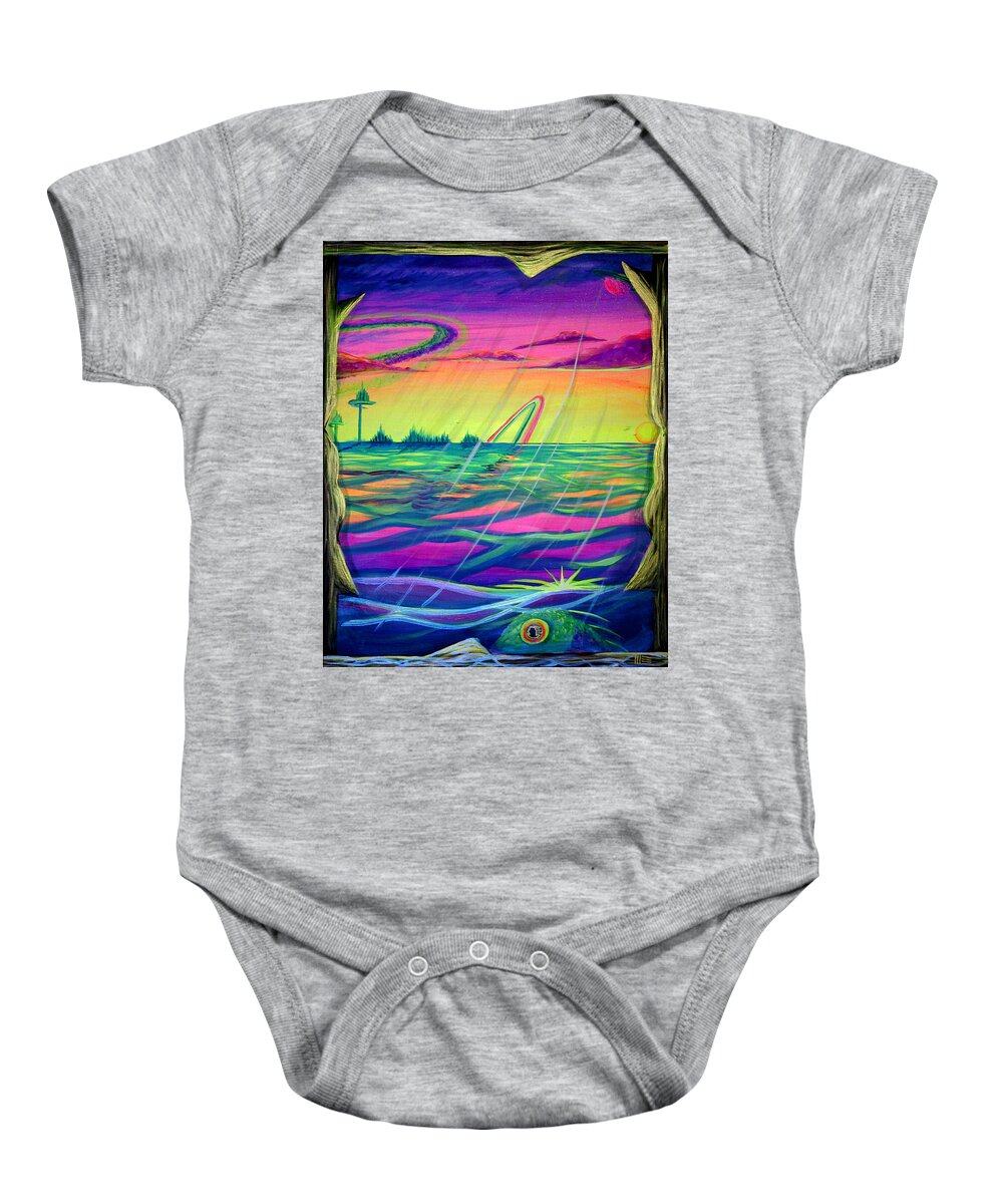 Dream Baby Onesie featuring the painting Dream Window 898 by M E