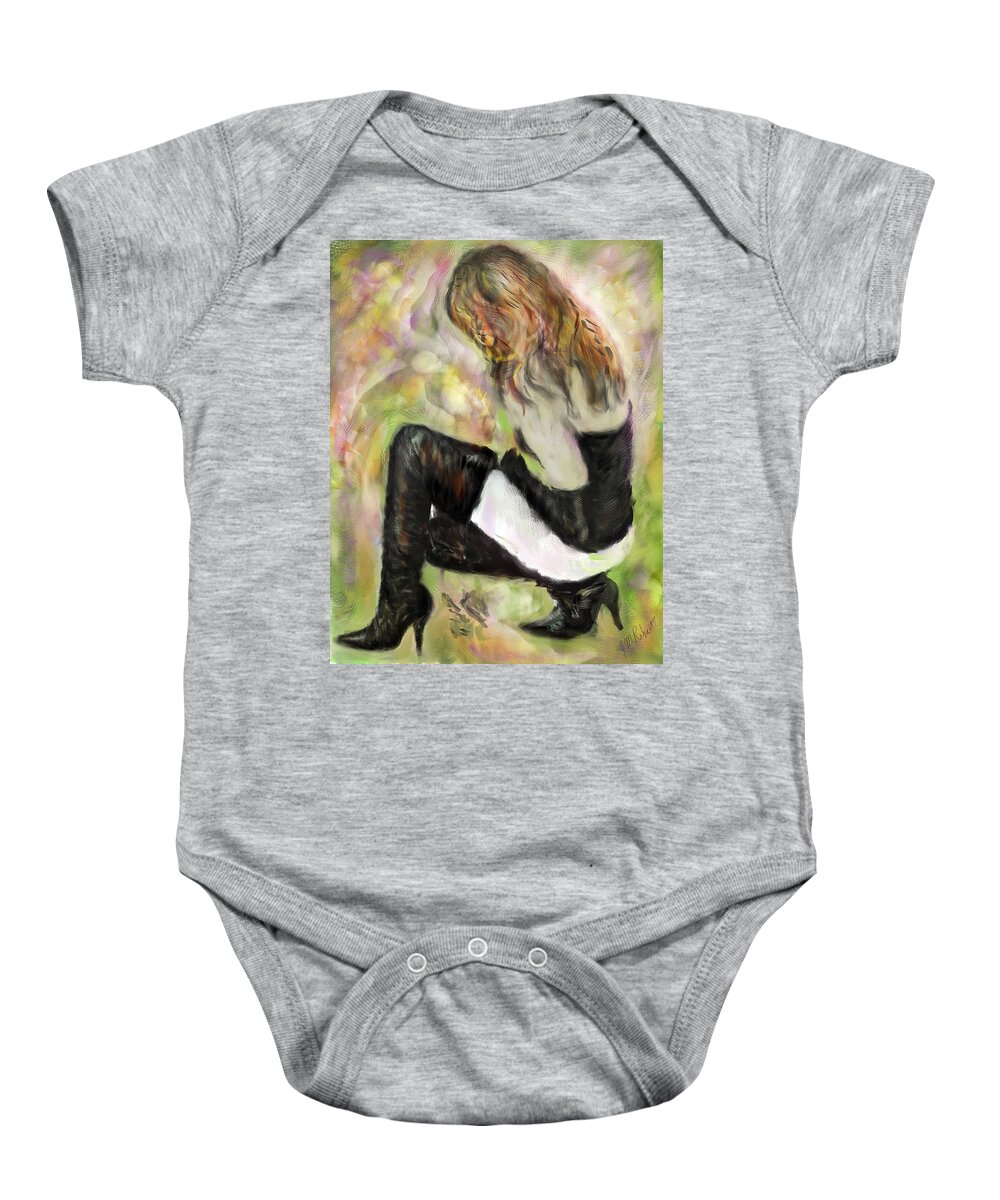 Fashion Baby Onesie featuring the digital art E-0002-011 by Jean-Marc Robert