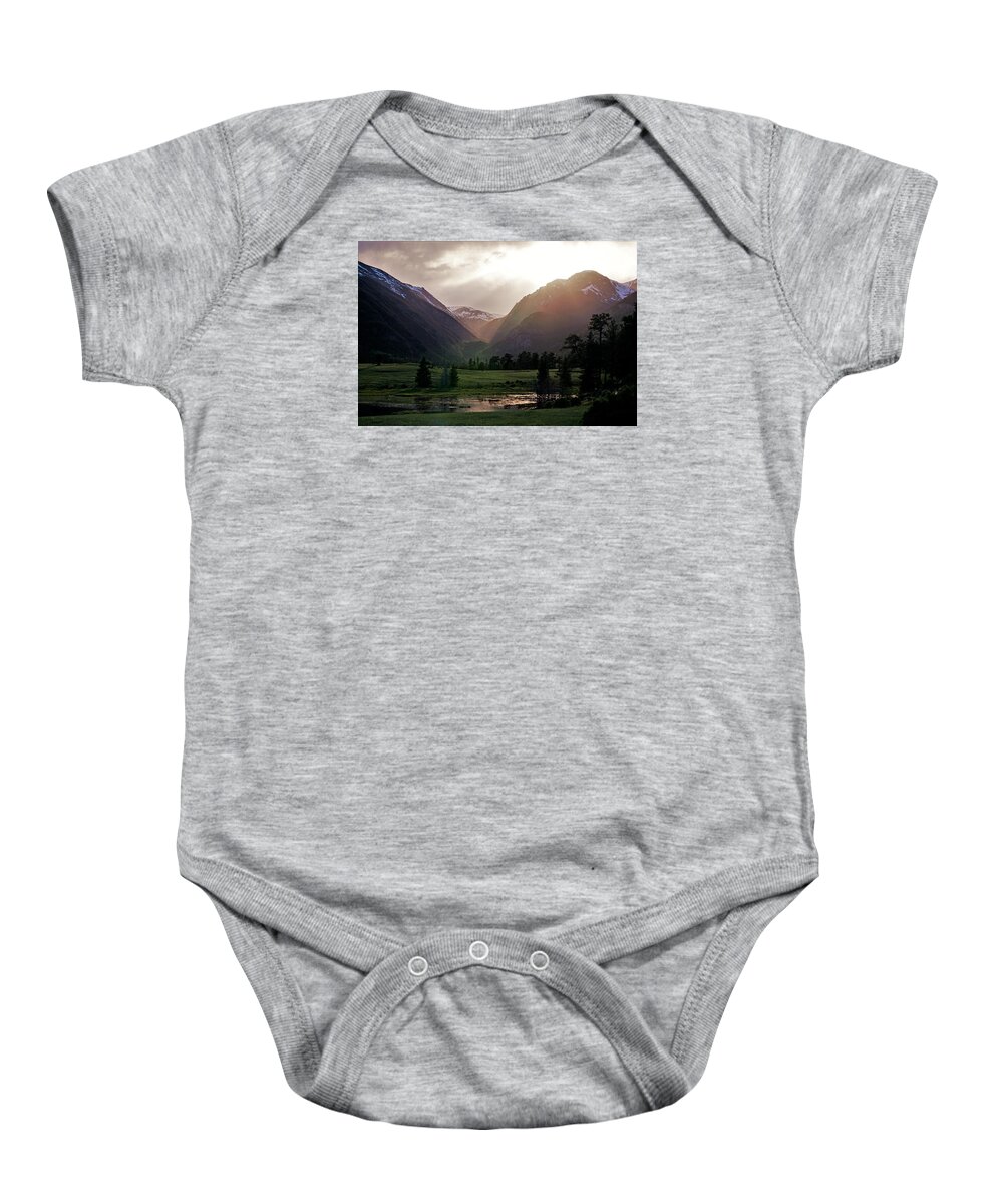 Rocky Baby Onesie featuring the photograph Early Evening Light in the Valley by Tranquil Light Photography