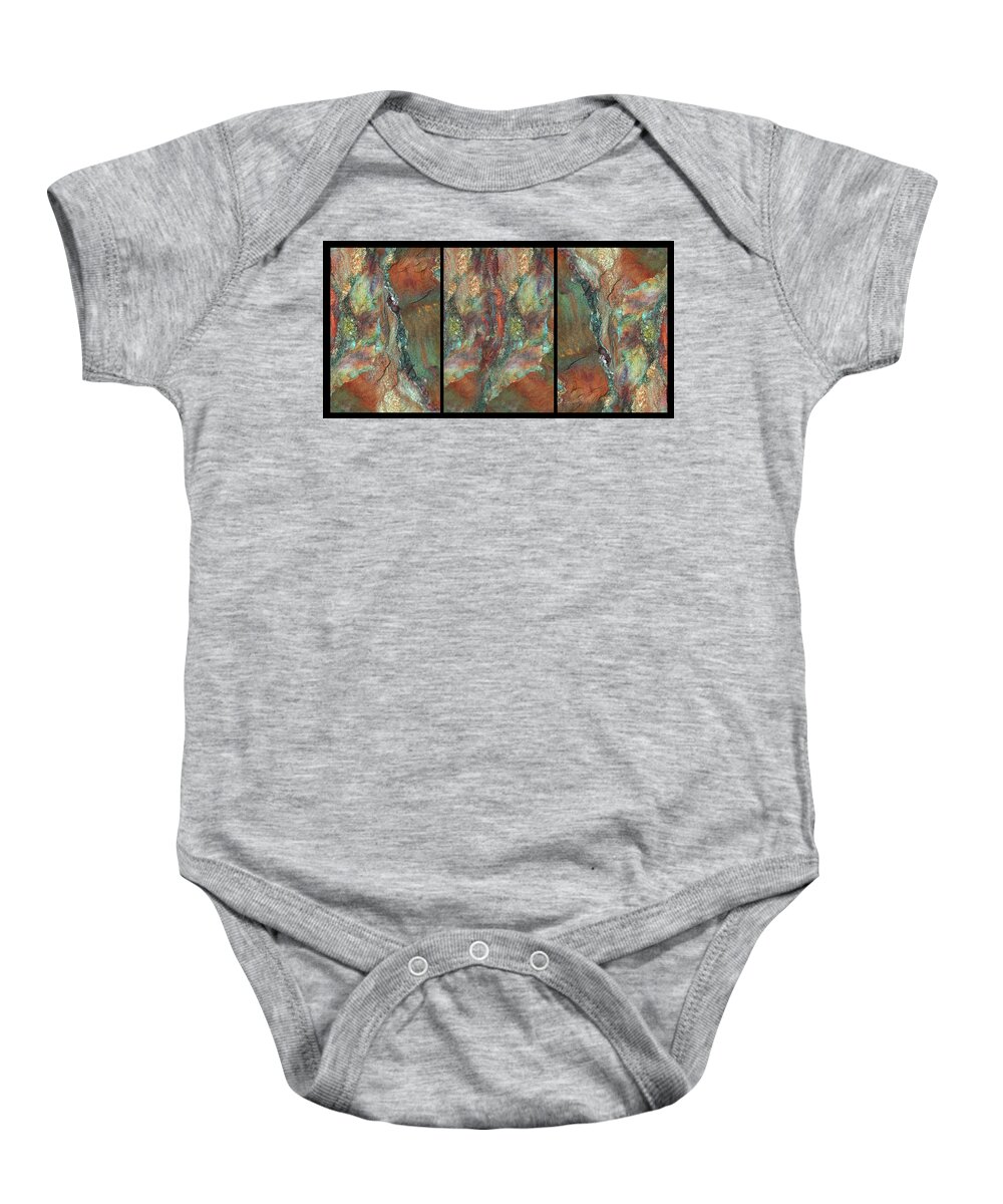 Russian Artists New Wave Baby Onesie featuring the photograph Earth of India. Triptych by Marina Shkolnik