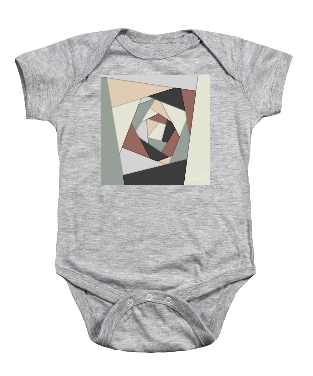 Earth Tones Baby Onesie featuring the digital art Earth Tones Layers by Phil Perkins