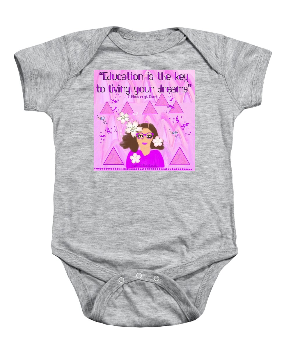 Education Baby Onesie featuring the digital art Education is the Key by Joan E Gandy