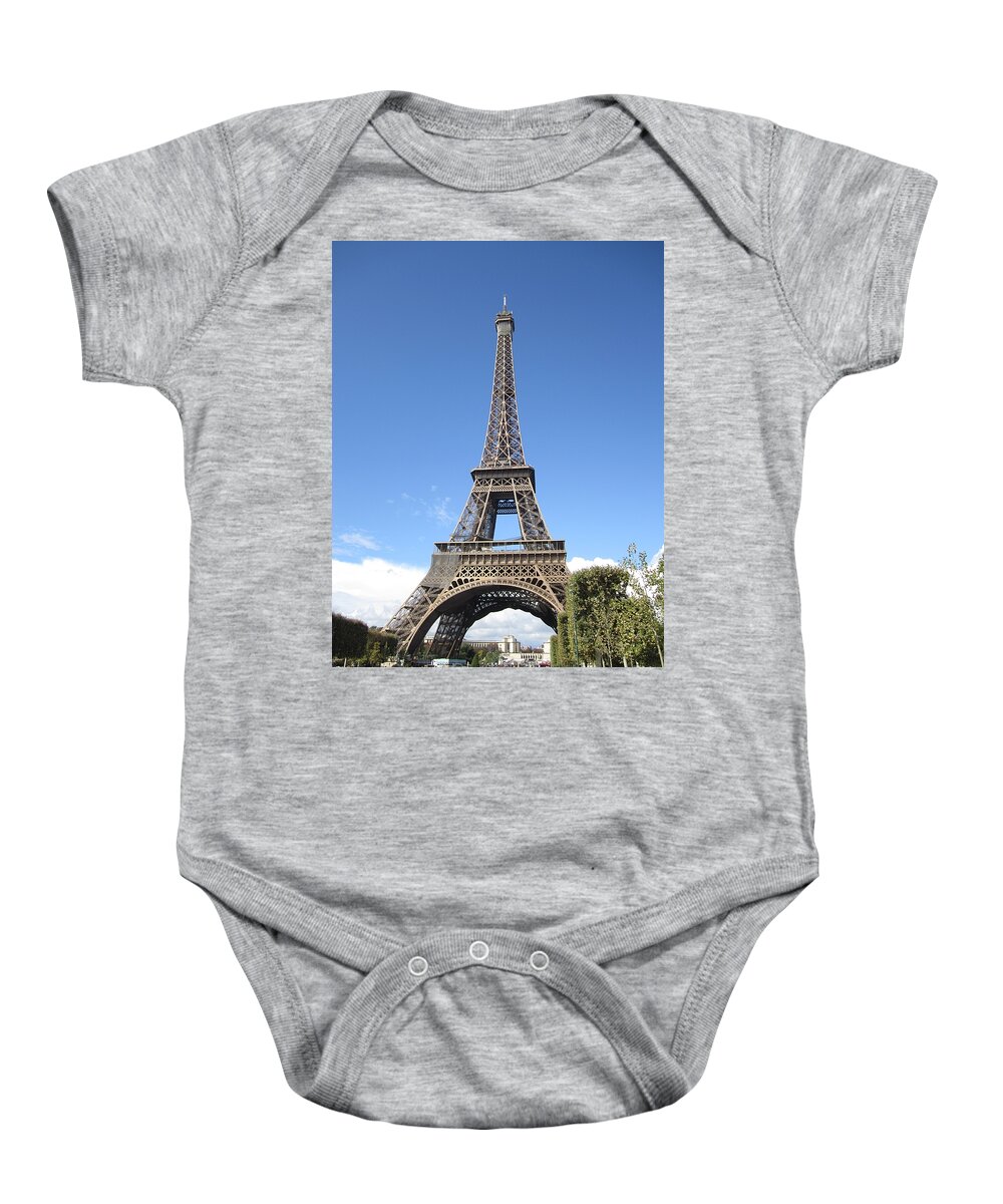 Eiffel Tower Baby Onesie featuring the photograph Eiffel Tower Tarped IX Paris France by John Shiron