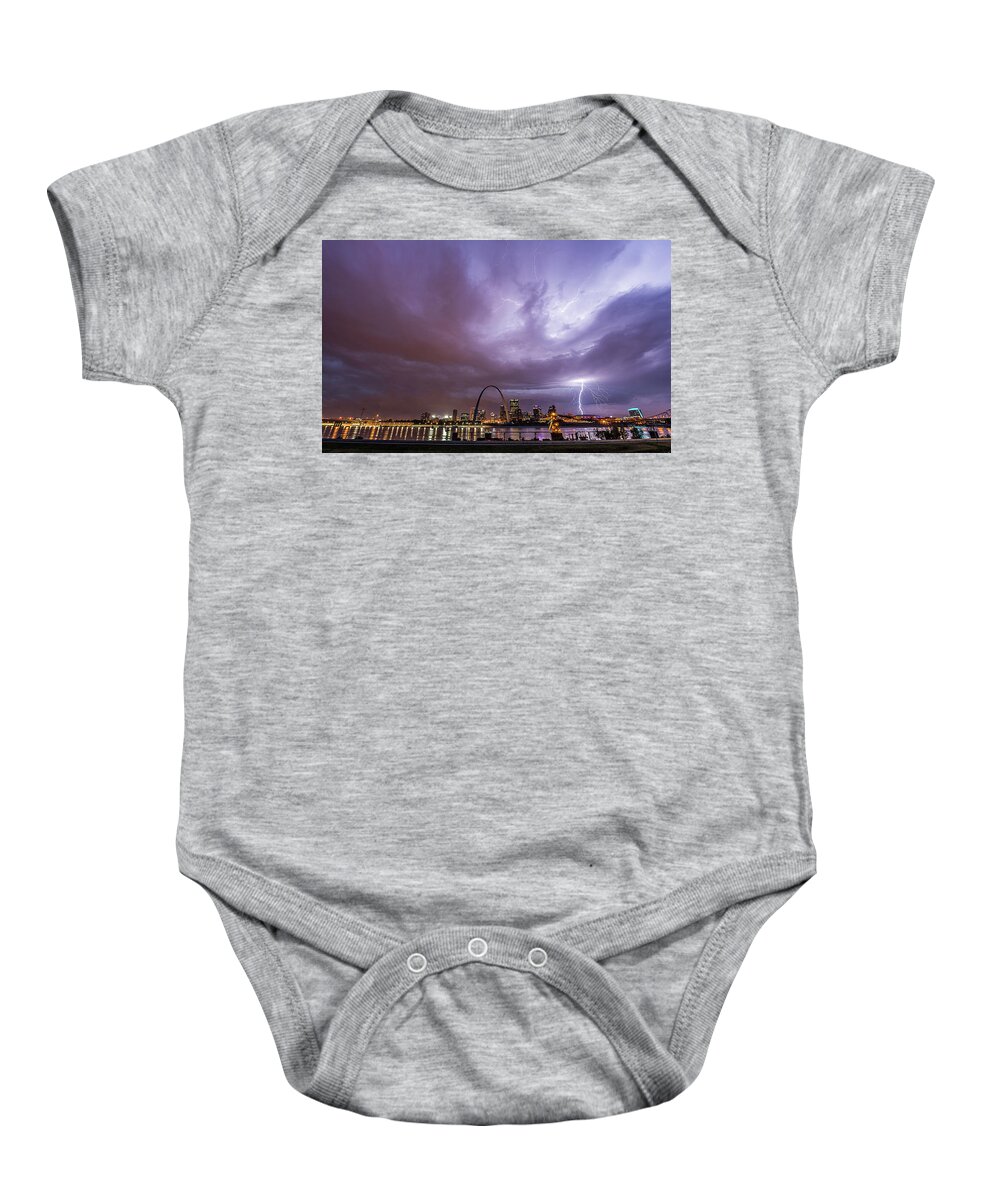 St. Louis Baby Onesie featuring the photograph Electric Gateway by Marcus Hustedde
