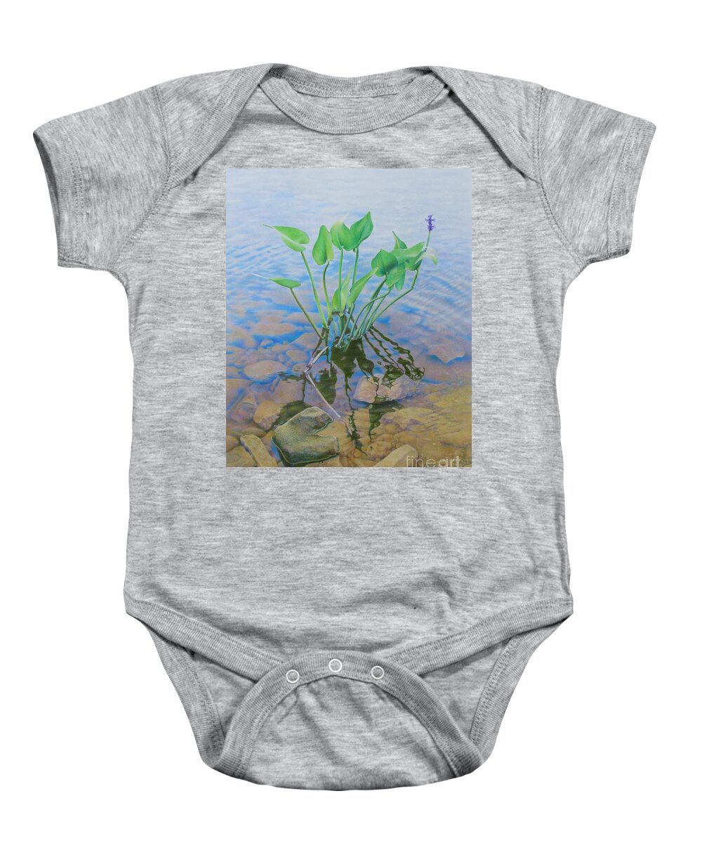 Water Baby Onesie featuring the painting Ellie's Touch by Pamela Clements