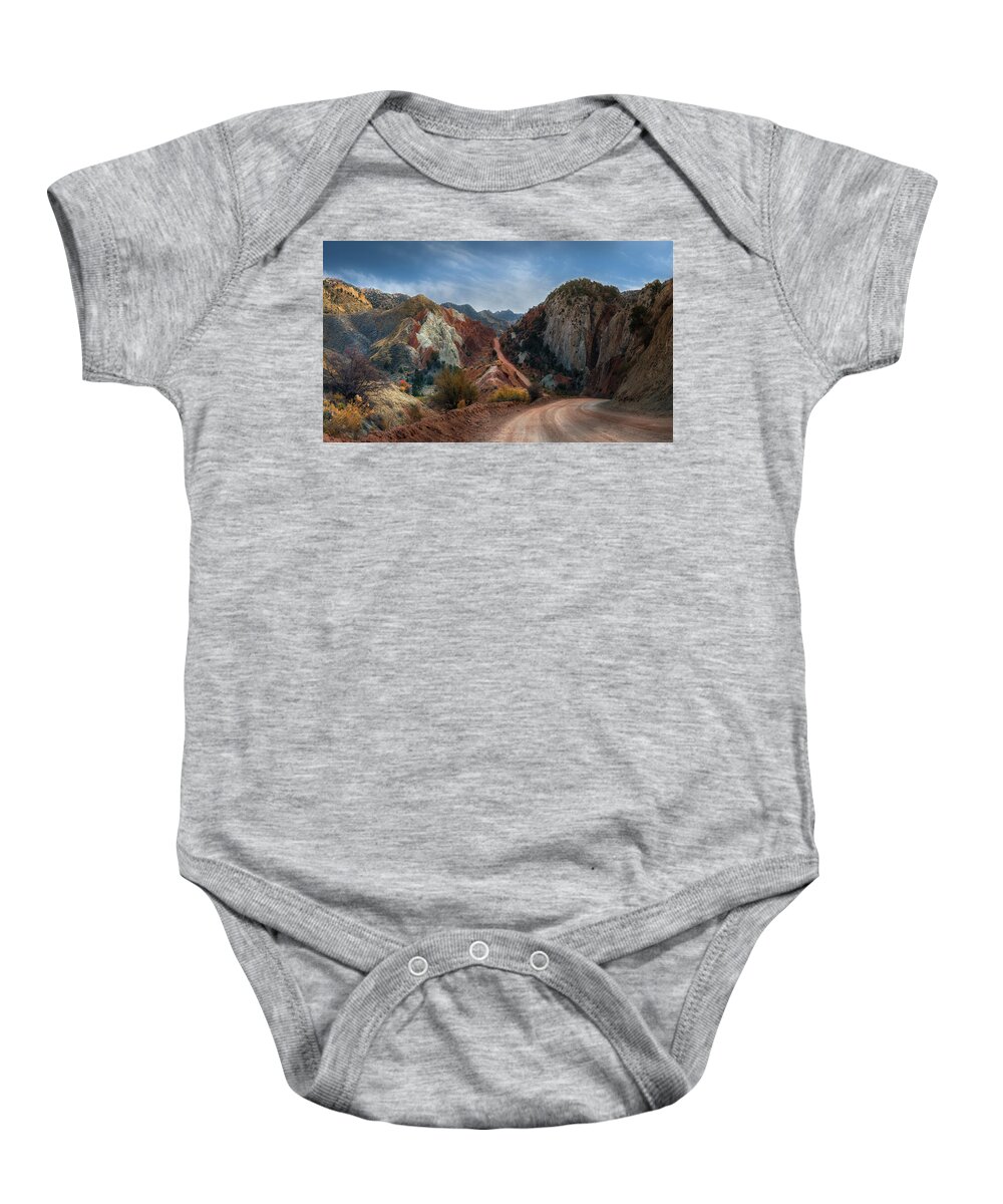 Grand Staircase Escalante National Monument Baby Onesie featuring the photograph Grand Staircase Escalante Road by Gary Warnimont