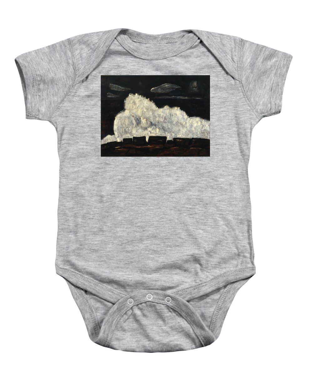 Marsden Hartley (american Baby Onesie featuring the painting Evening Storm by MotionAge Designs