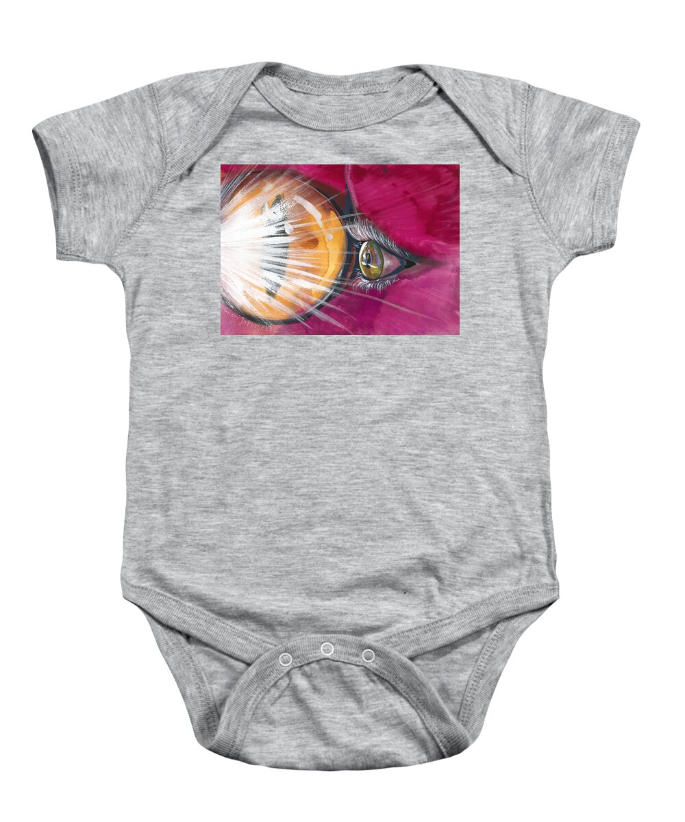 Eyelights Baby Onesie featuring the painting Eyelights by Sheri Jo Posselt