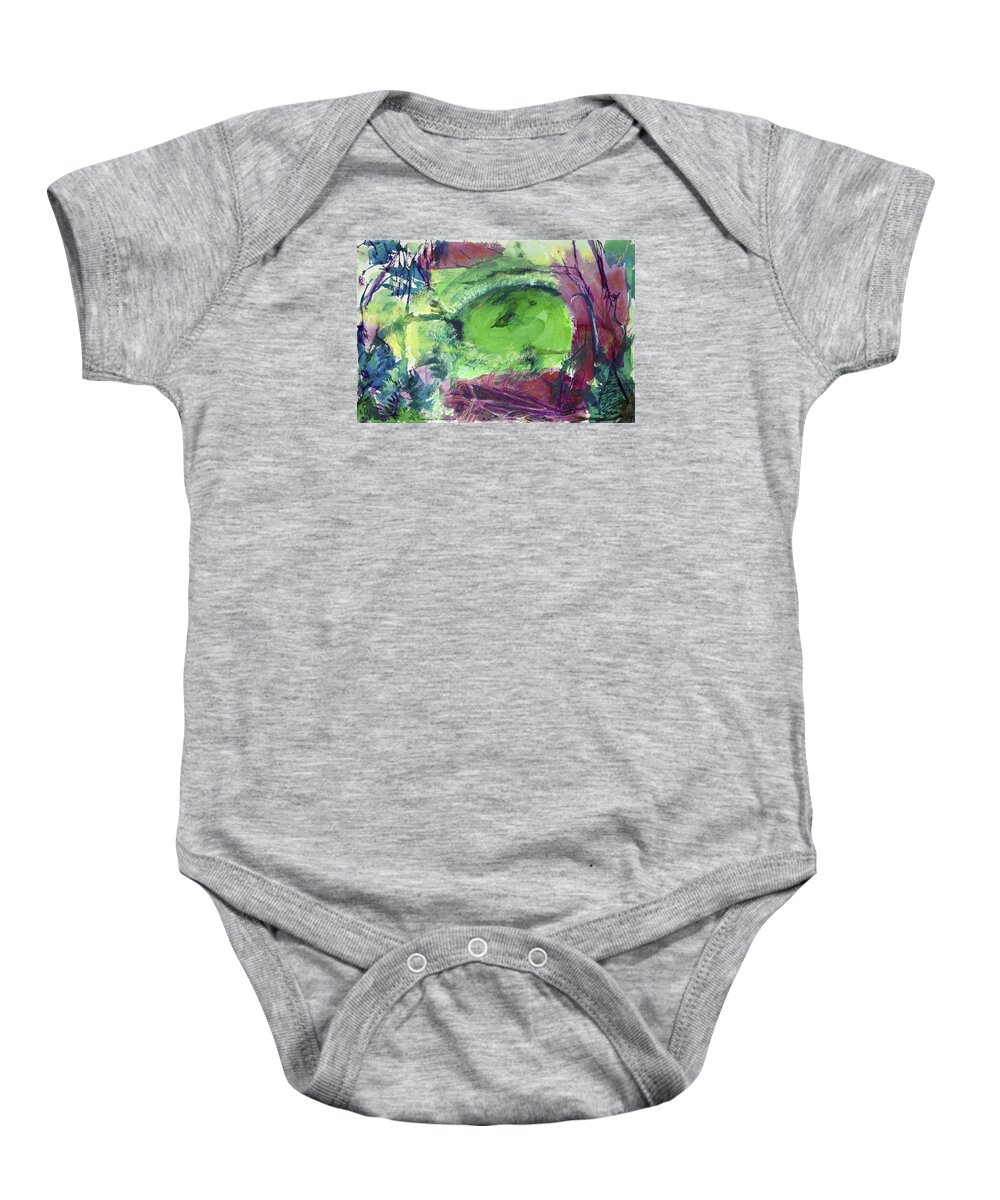 Baby Onesie featuring the painting Fairy Ring, Lasso Forest by Kathleen Barnes