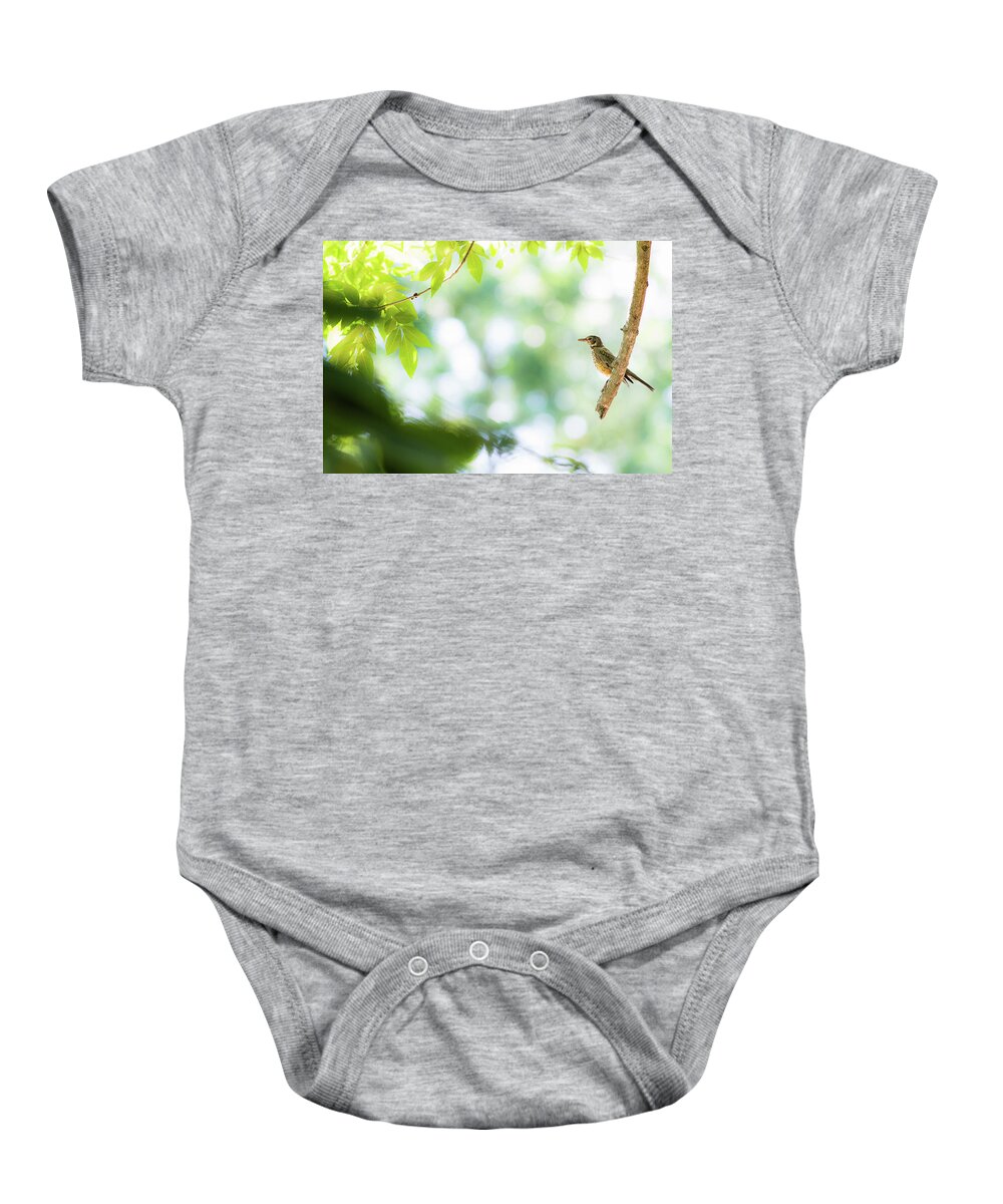 Bird Baby Onesie featuring the photograph Fast Food by Annette Hugen