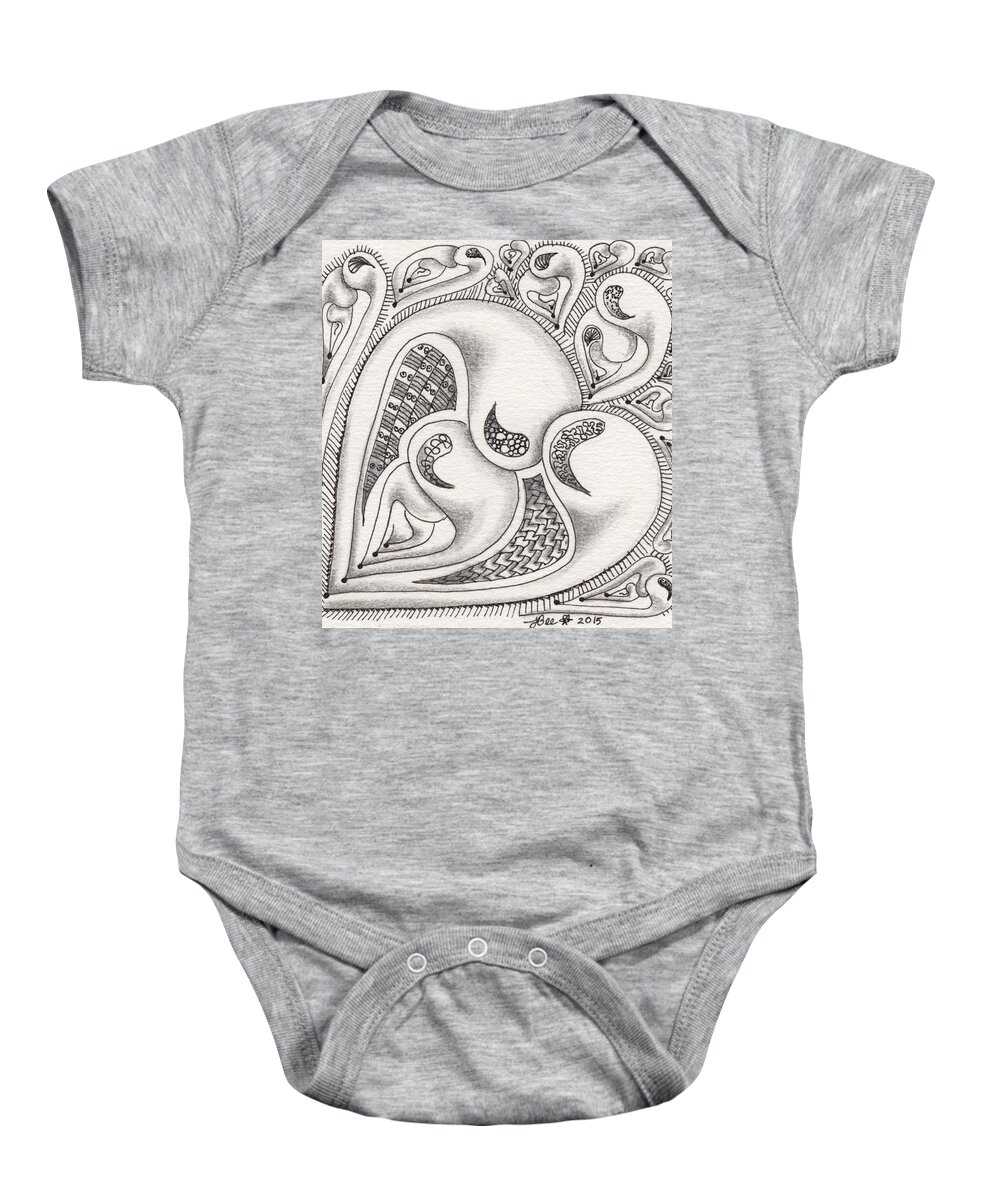 Mooka Baby Onesie featuring the drawing Father Heart by Jan Steinle