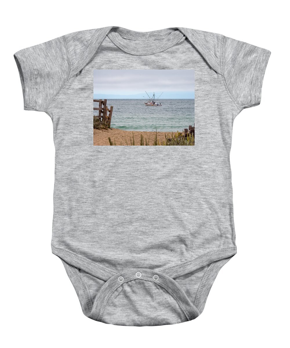 Fishing Baby Onesie featuring the photograph Fishing on the Bay by Derek Dean