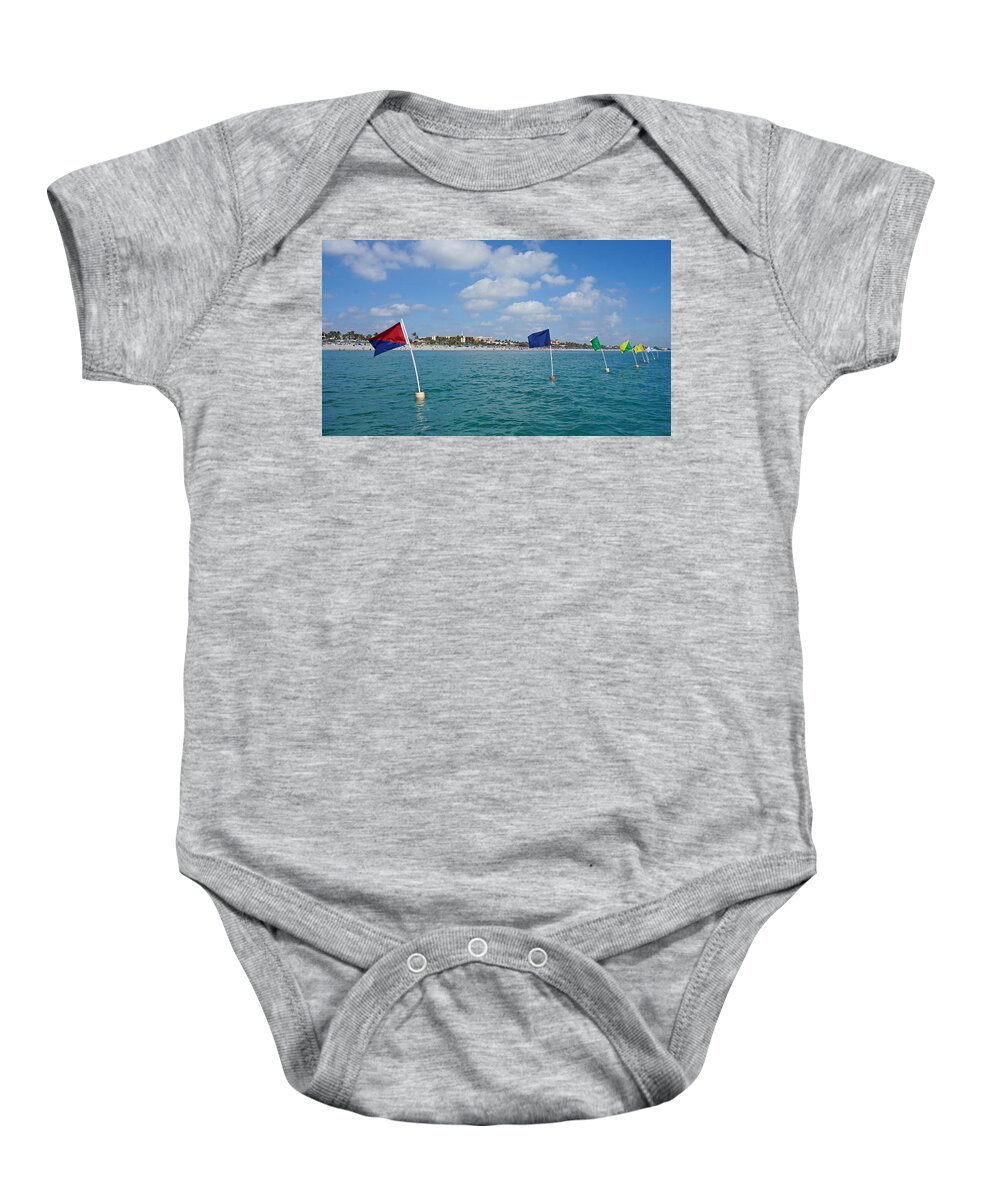 Florida Baby Onesie featuring the photograph Flags on the Water Delray Beach Florida by Lawrence S Richardson Jr