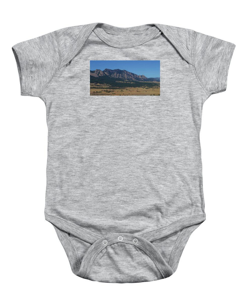 Flatirons Baby Onesie featuring the photograph Flatirons of Boulder by Christopher J Kirby
