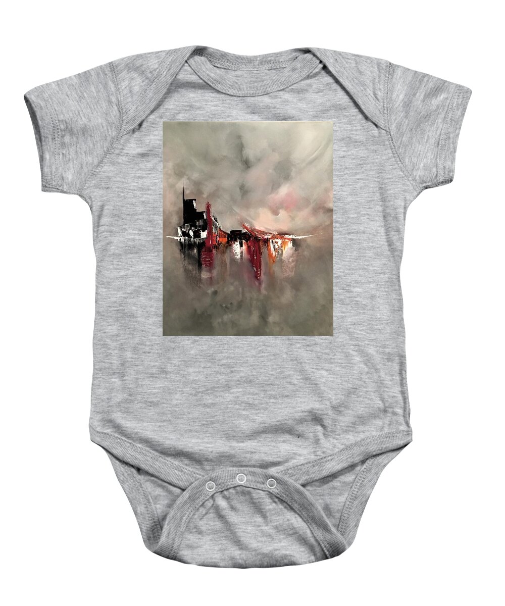 Abstract Baby Onesie featuring the painting Fleeting by Soraya Silvestri