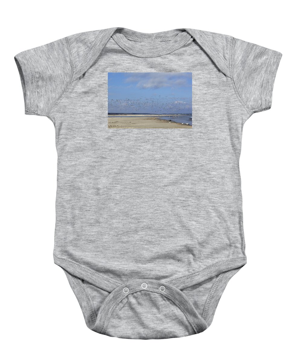 Seaside Baby Onesie featuring the photograph Flight by Tammy Schneider