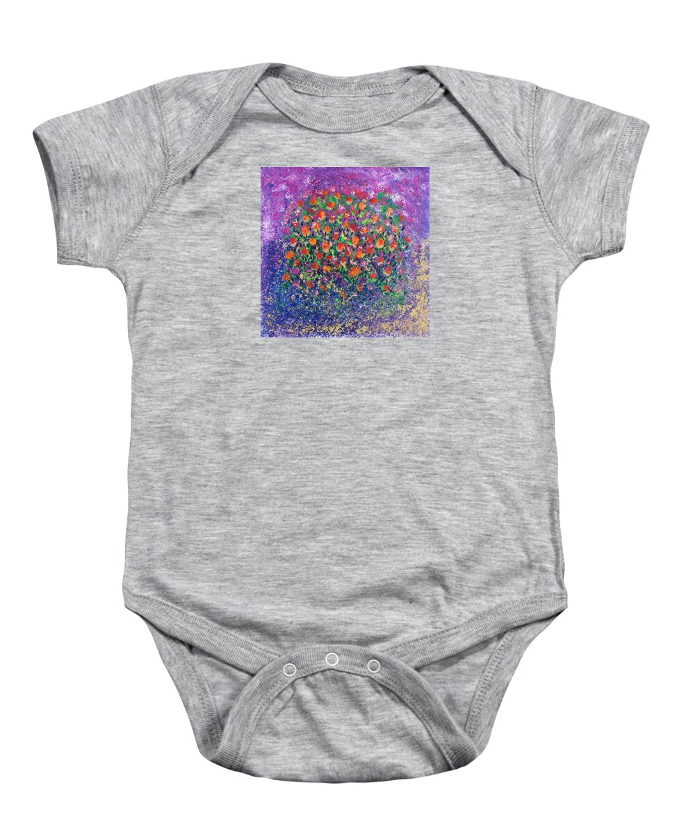 Rose Baby Onesie featuring the painting Flowers All Over by Corinne Carroll