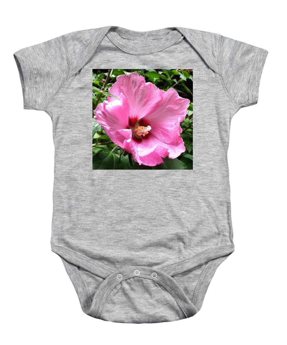 Pink Baby Onesie featuring the photograph #flowers #pink #floral by Jennifer Beaudet