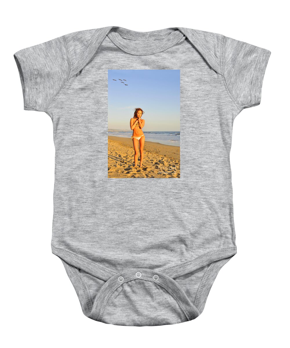 Glamour Photographs Baby Onesie featuring the photograph Fly by beauty by Robert WK Clark