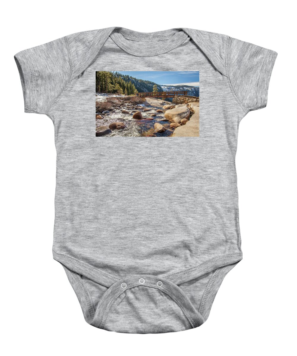 Landscape Baby Onesie featuring the photograph Following the Falls by Charles Garcia