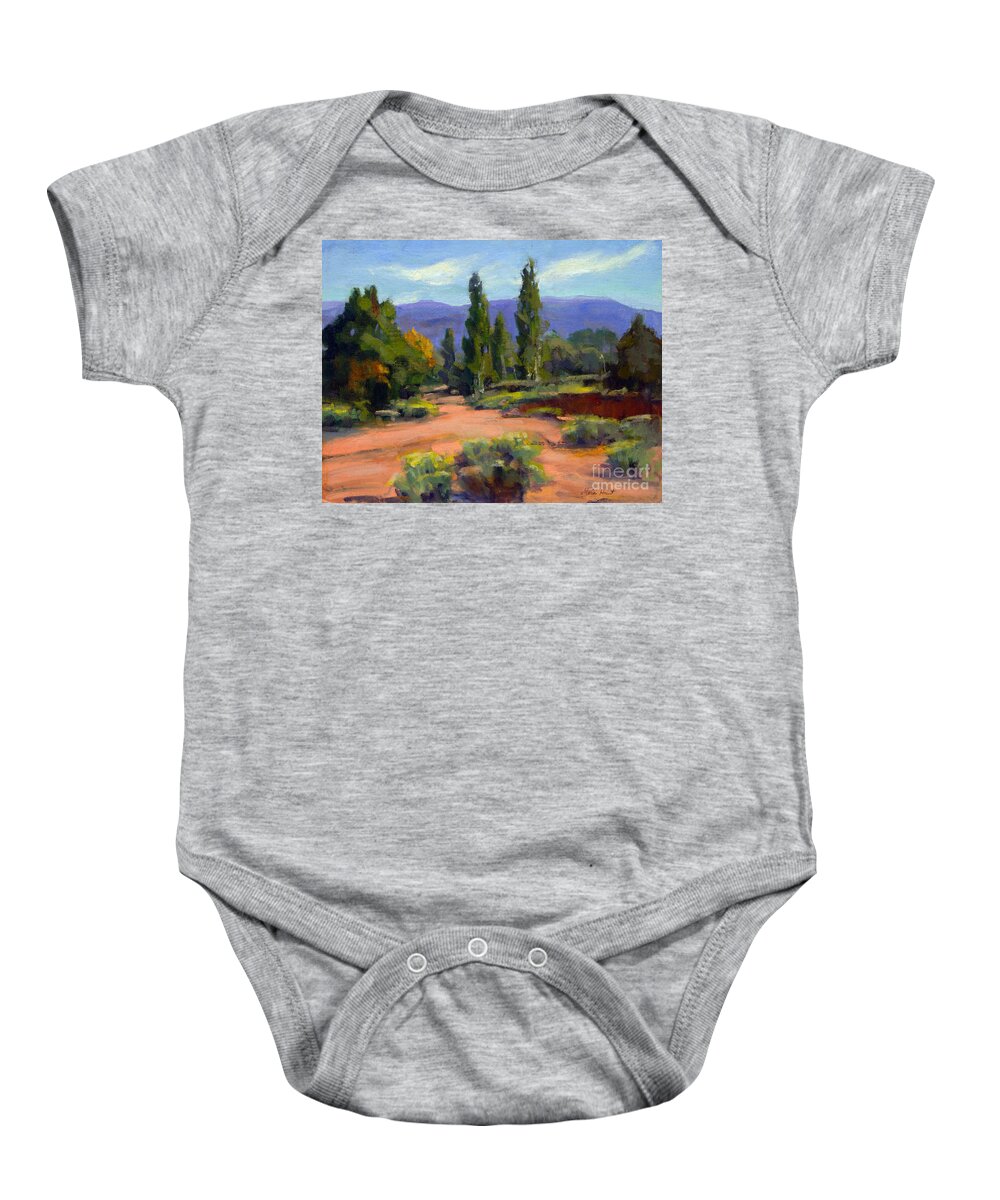 Landscape Baby Onesie featuring the painting Ancient but Beautiful by Maria Hunt