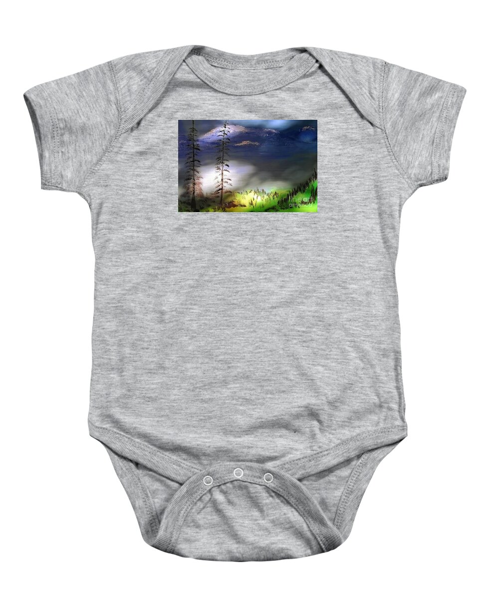 Forest Baby Onesie featuring the painting Forest Day by James and Donna Daugherty