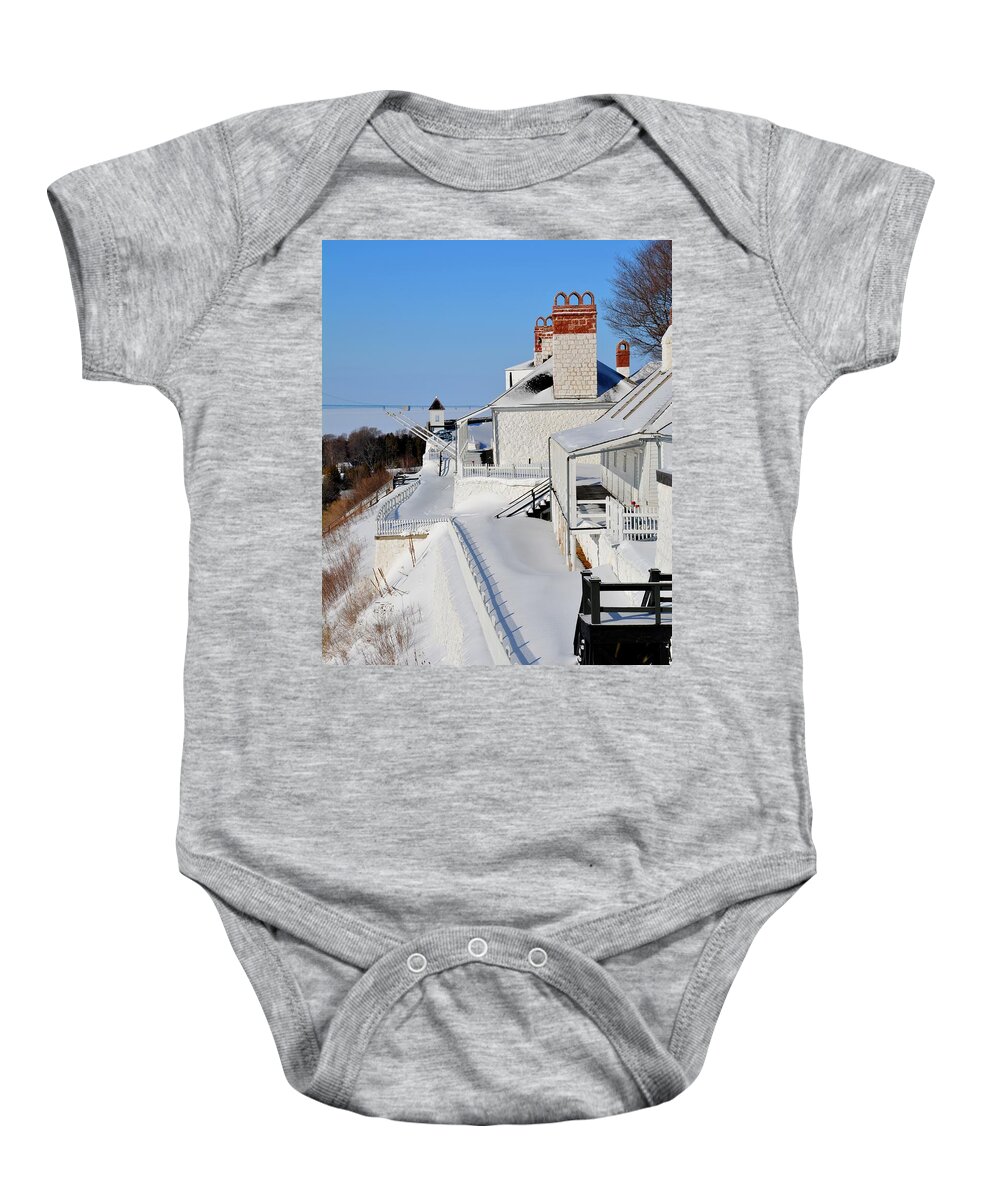 Mackinac Island Baby Onesie featuring the photograph Fort Mackinac Profile by Keith Stokes